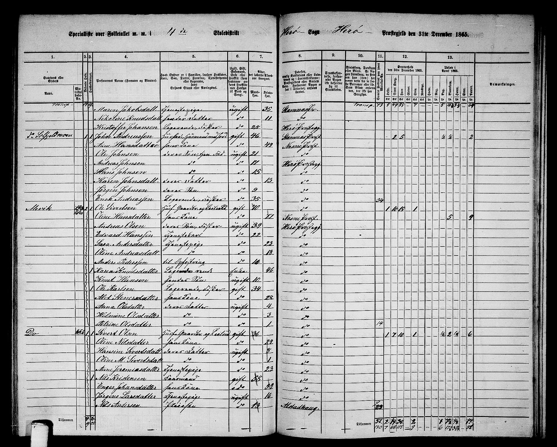 RA, 1865 census for Herøy, 1865, p. 66