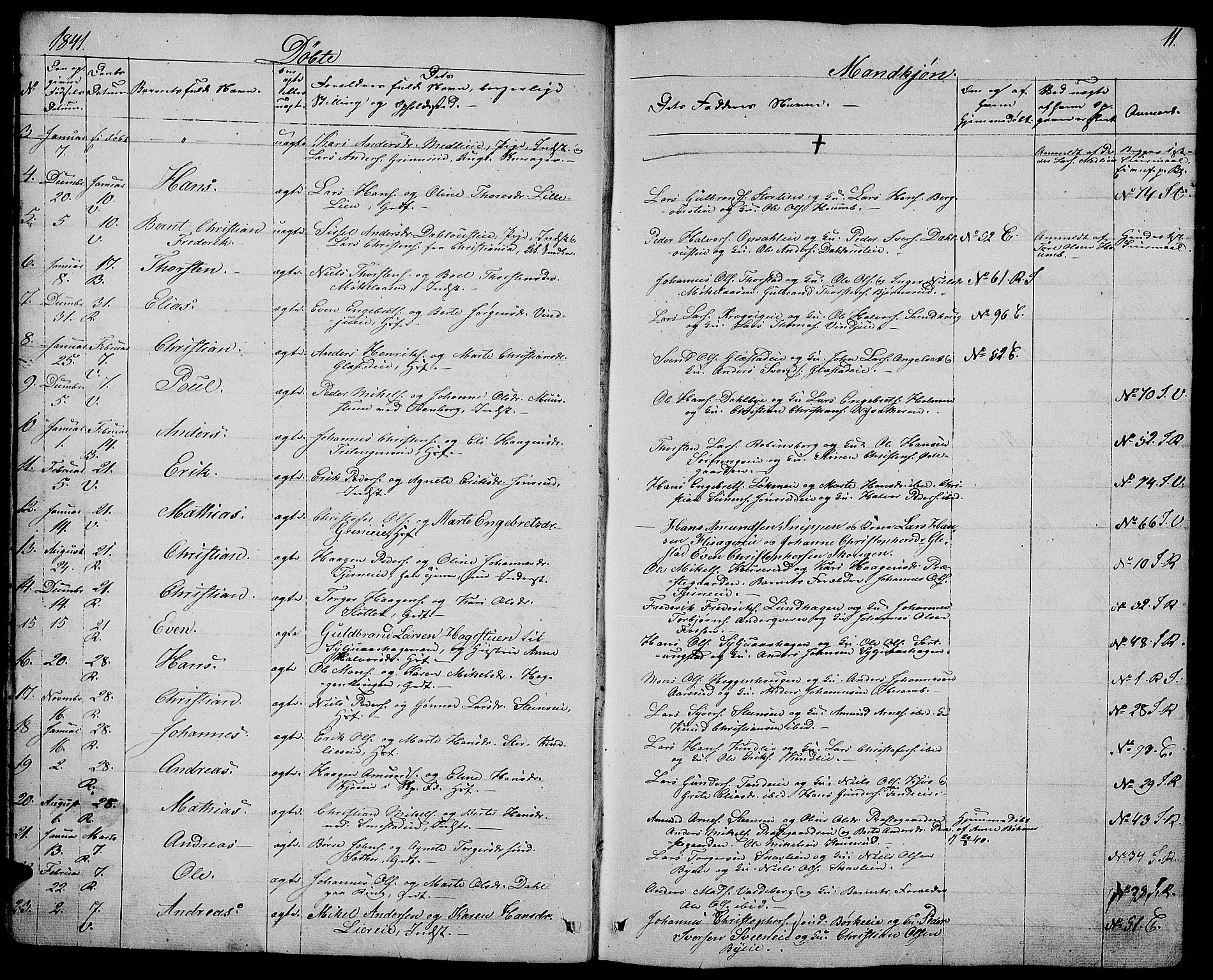 Ringsaker prestekontor, AV/SAH-PREST-014/L/La/L0005: Parish register (copy) no. 5, 1839-1850, p. 11