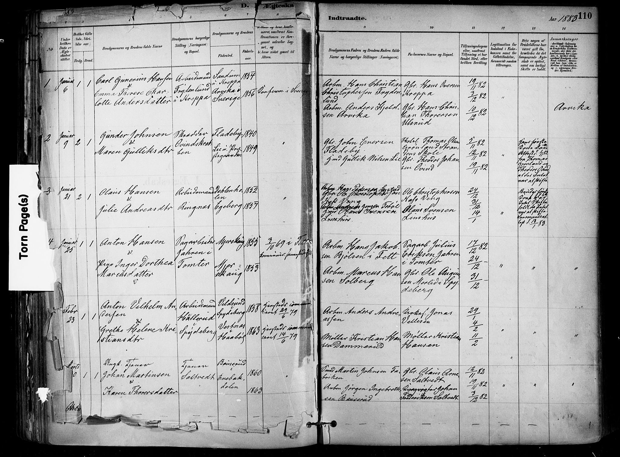 Enebakk prestekontor Kirkebøker, SAO/A-10171c/F/Fa/L0016: Parish register (official) no. I 16, 1883-1898, p. 110