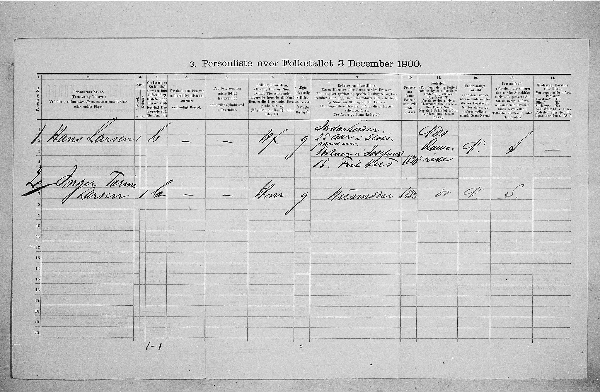 SAO, 1900 census for Kristiania, 1900, p. 44265