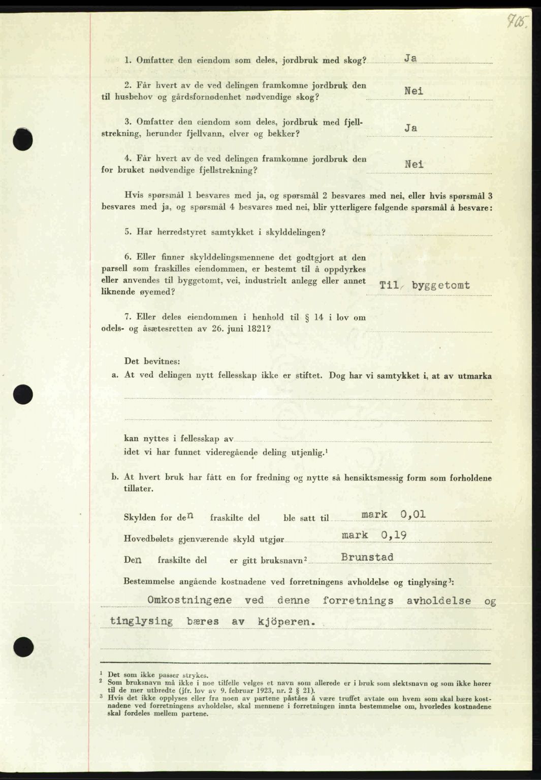 Nordmøre sorenskriveri, AV/SAT-A-4132/1/2/2Ca: Mortgage book no. A104, 1947-1947, Diary no: : 969/1947