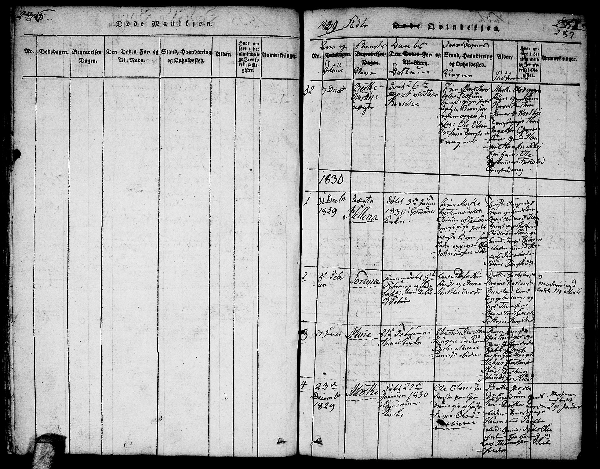 Gjerdrum prestekontor Kirkebøker, AV/SAO-A-10412b/F/Fa/L0004: Parish register (official) no. I 4, 1816-1836, p. 286-287