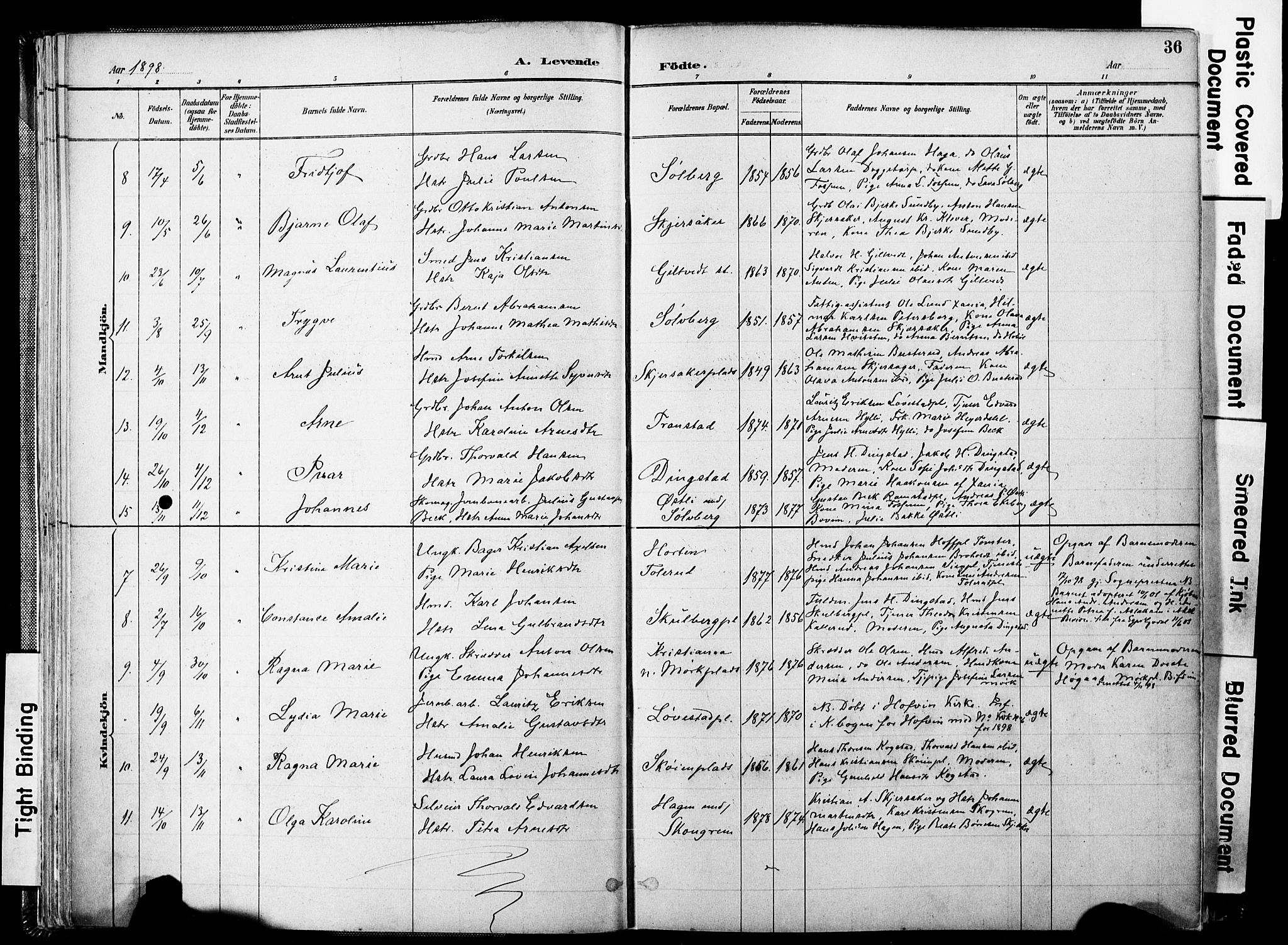 Spydeberg prestekontor Kirkebøker, AV/SAO-A-10924/F/Fa/L0008: Parish register (official) no. I 8, 1886-1900, p. 36