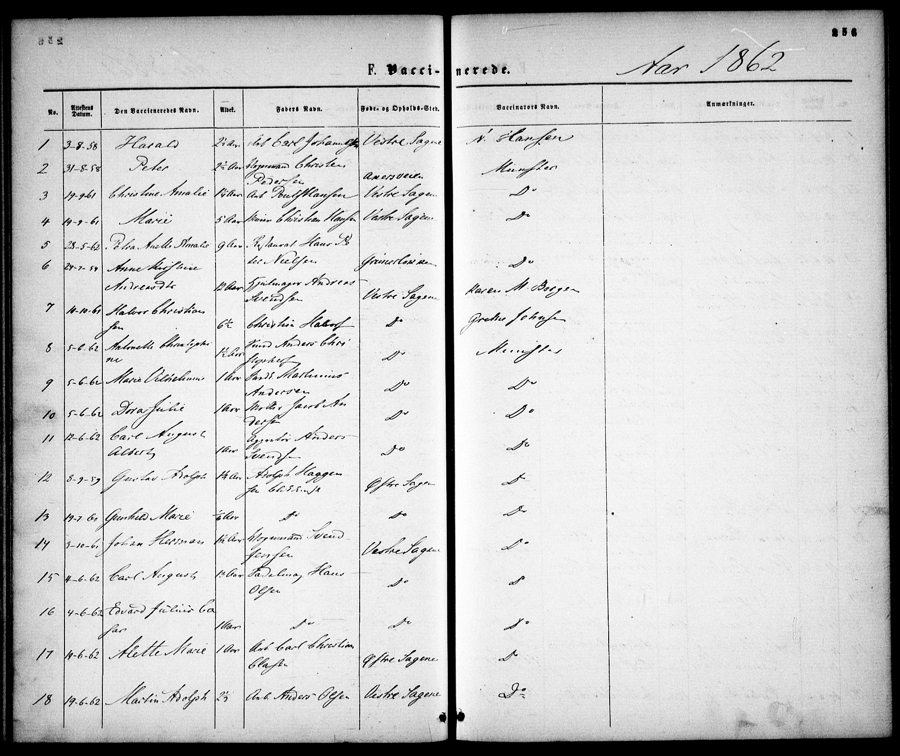 Gamle Aker prestekontor Kirkebøker, SAO/A-10617a/F/L0001: Parish register (official) no. 1, 1861-1865, p. 256