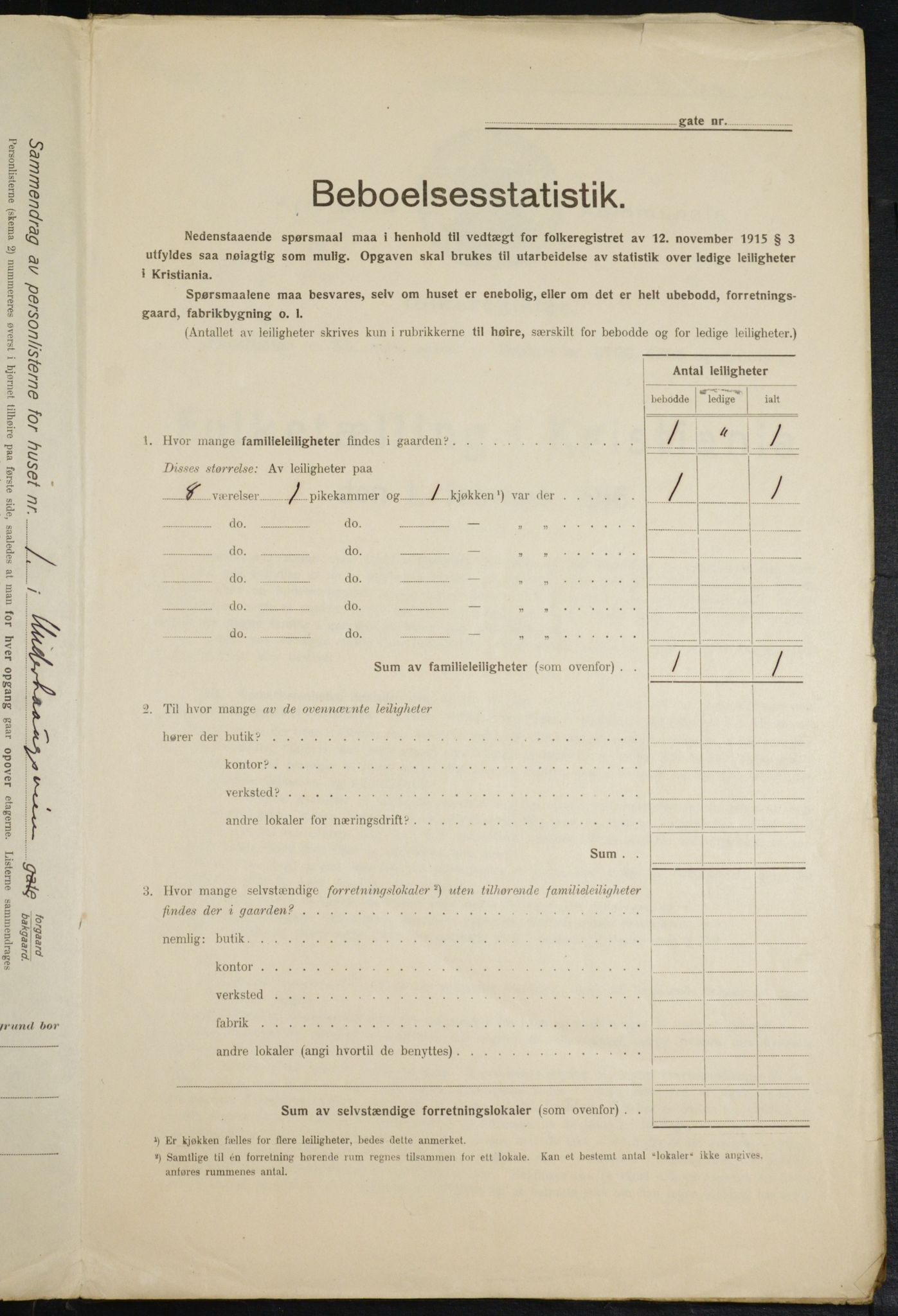 OBA, Municipal Census 1916 for Kristiania, 1916, p. 123464