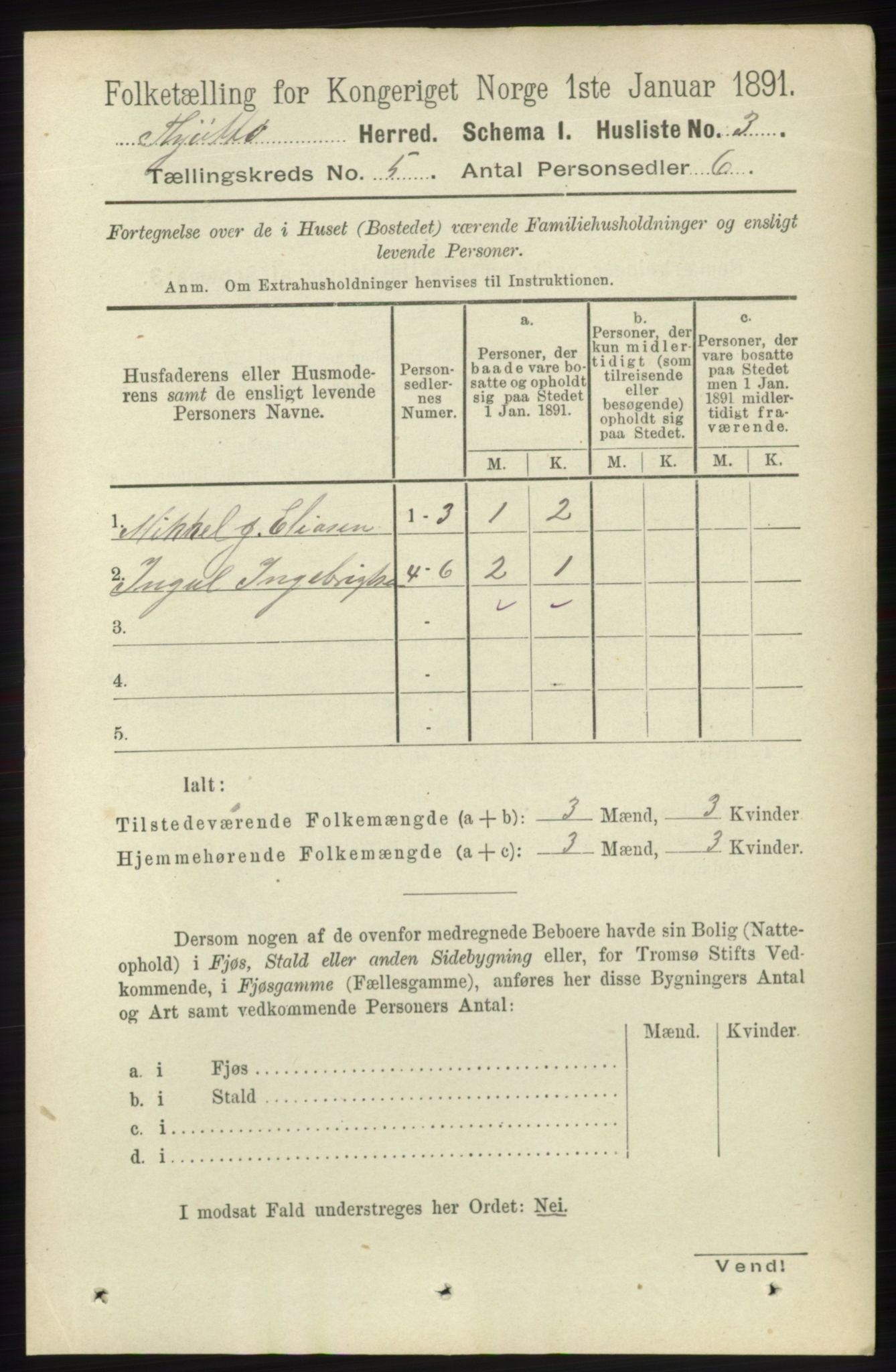 RA, 1891 census for 1817 Tjøtta, 1891, p. 2323