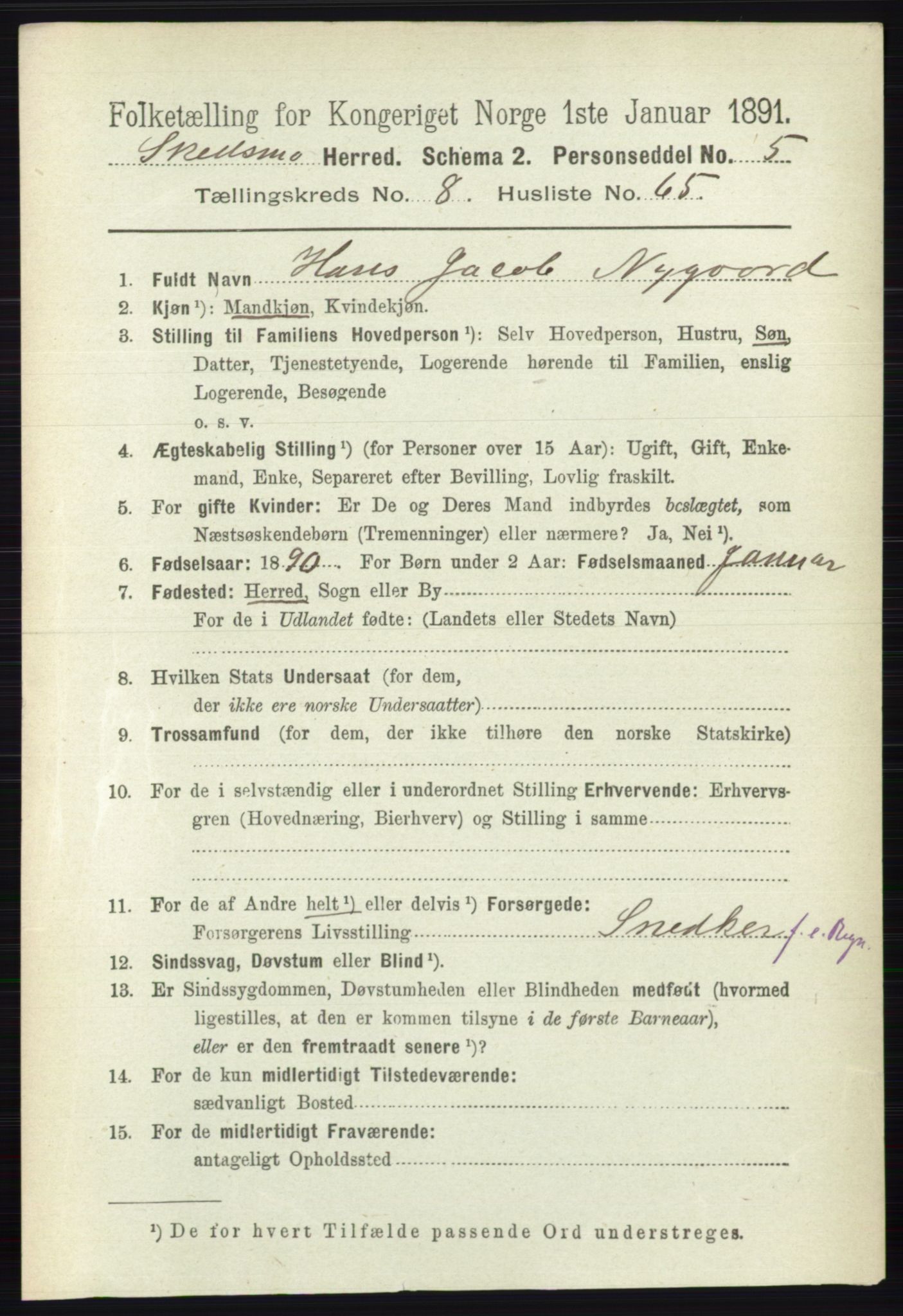 RA, 1891 census for 0231 Skedsmo, 1891, p. 4640