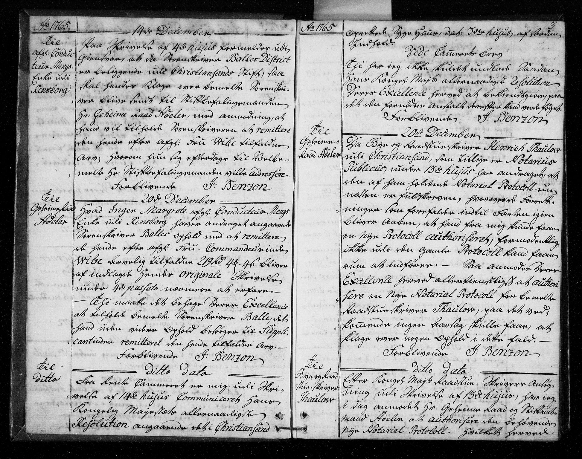 Stattholderembetet 1572-1771, AV/RA-EA-2870/Bf/L0005: Stattholderprotokoll (allmenn kopibok), 1765-1767, p. 2b-3a