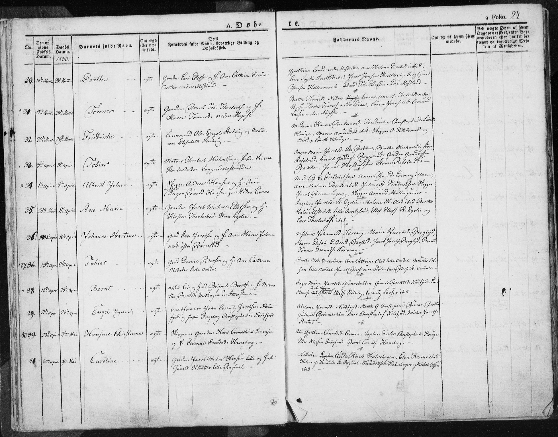 Sokndal sokneprestkontor, AV/SAST-A-101808: Parish register (official) no. A 7.1, 1826-1842, p. 24