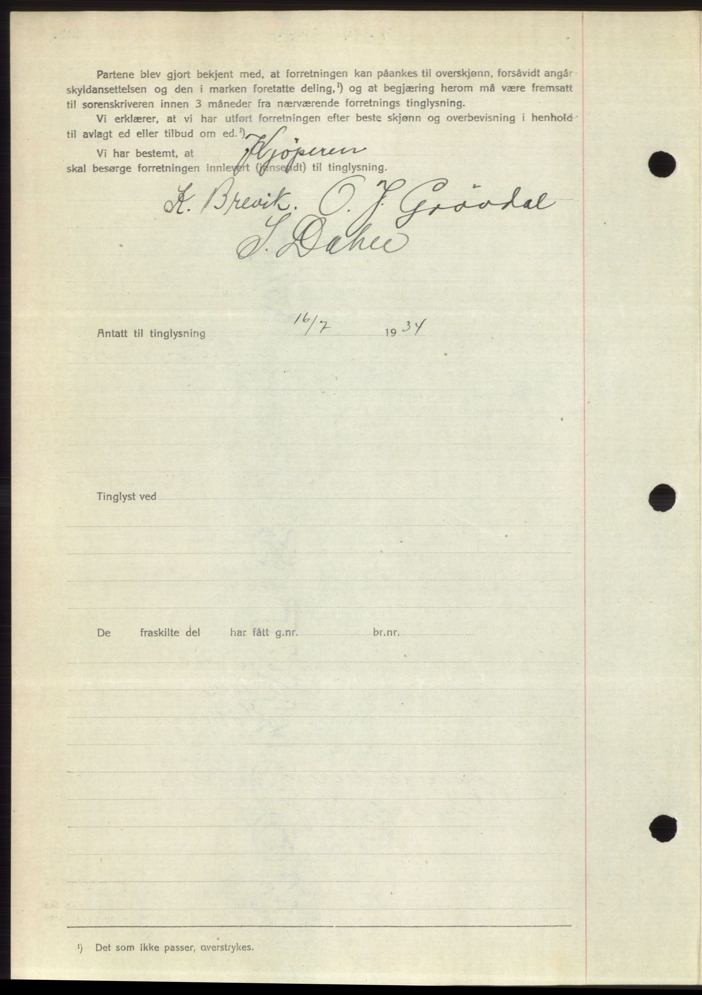 Romsdal sorenskriveri, AV/SAT-A-4149/1/2/2C/L0065: Mortgage book no. 59, 1934-1934, Deed date: 16.07.1934