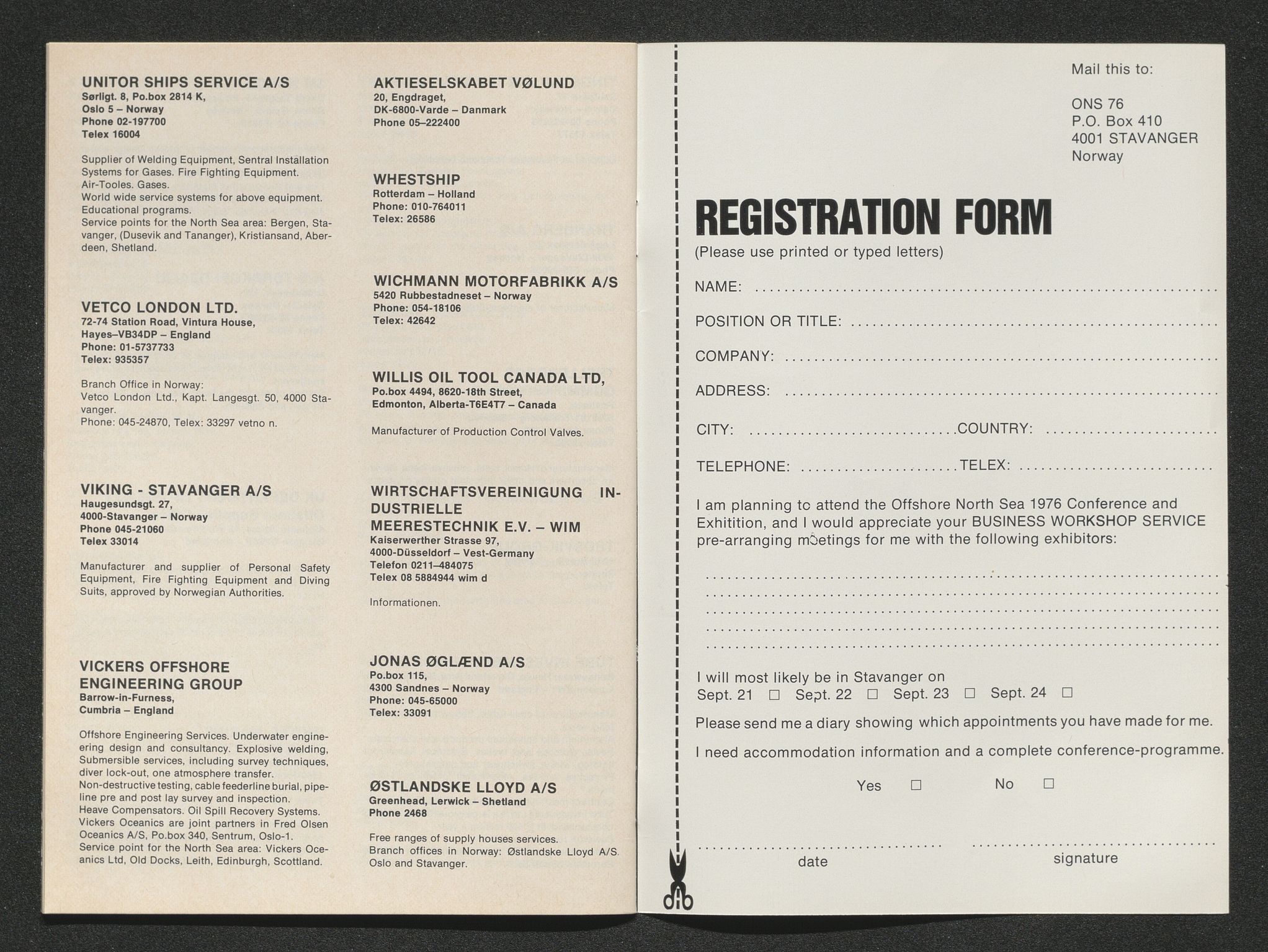 Pa 1716 - Stiftelsen Offshore Northern Seas, AV/SAST-A-102319/X/Xc/L0001: Invitasjonspakker ONS 74 og ONS 76, 1974-1976, p. 156