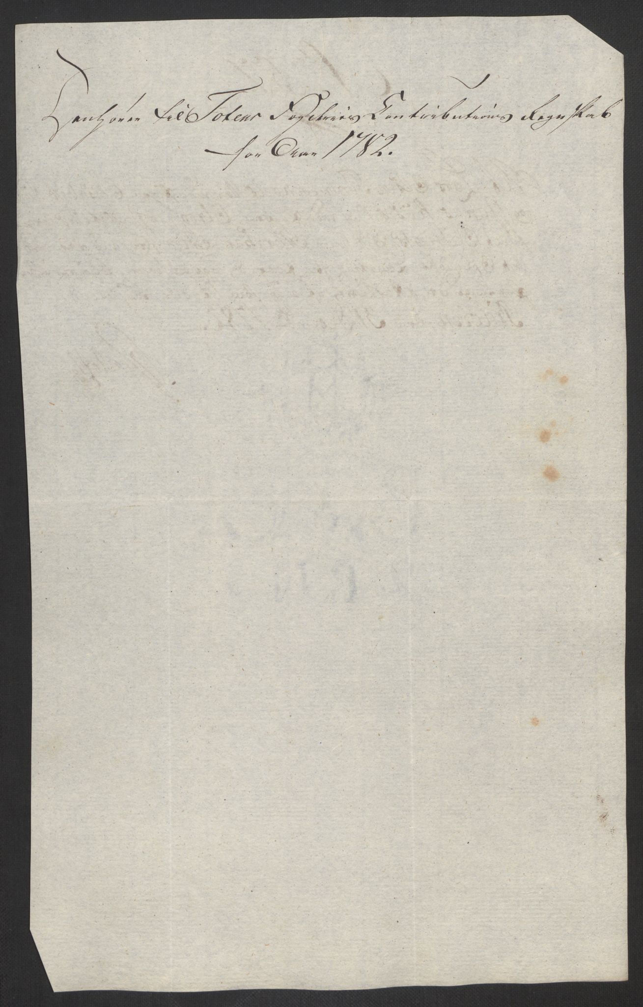 Rentekammeret inntil 1814, Reviderte regnskaper, Fogderegnskap, AV/RA-EA-4092/R19/L1369: Fogderegnskap Toten, Hadeland og Vardal, 1782, p. 201