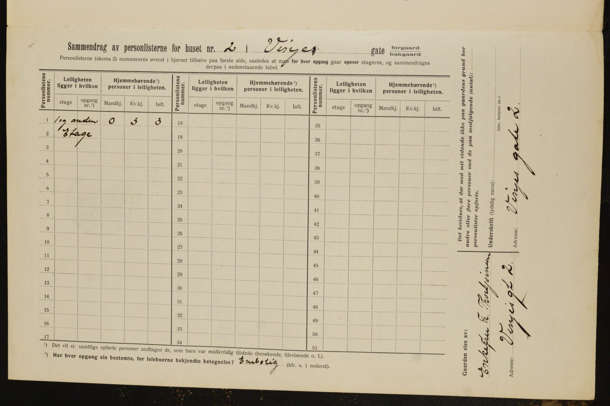 OBA, Municipal Census 1912 for Kristiania, 1912, p. 123674