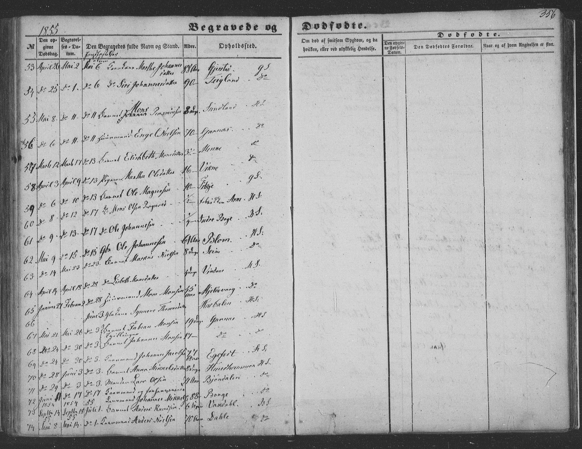 Haus sokneprestembete, AV/SAB-A-75601/H/Haa: Parish register (official) no. A 16 II, 1848-1857, p. 356