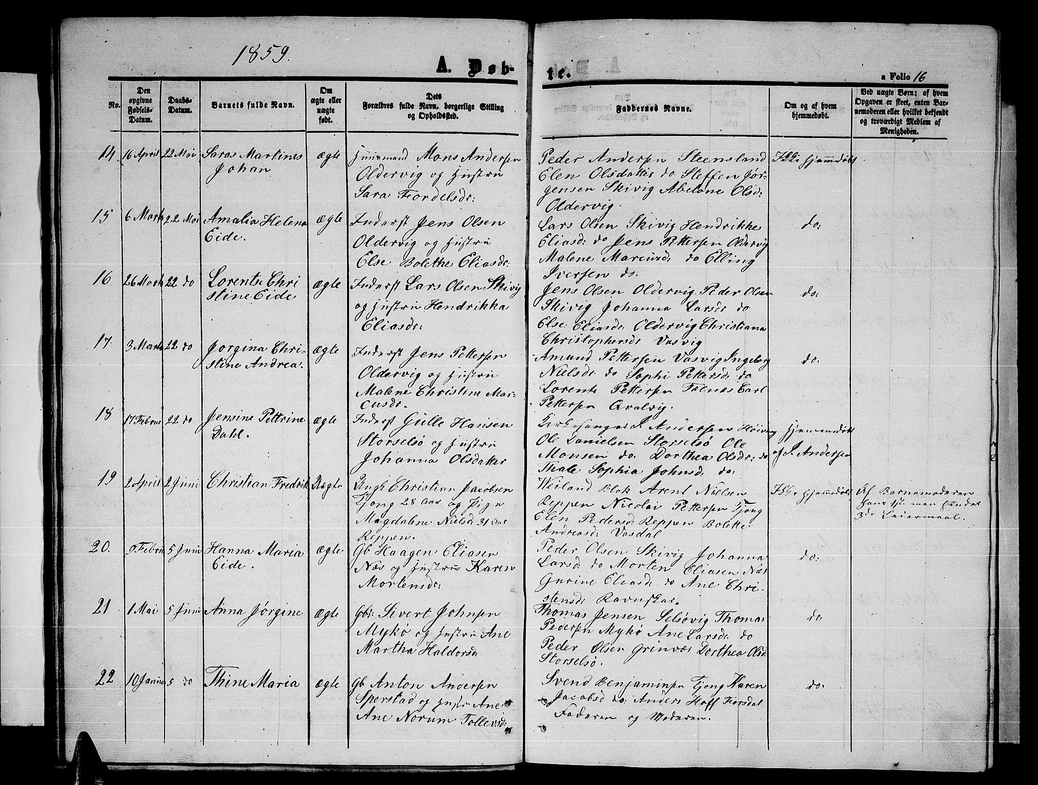 Ministerialprotokoller, klokkerbøker og fødselsregistre - Nordland, AV/SAT-A-1459/841/L0619: Parish register (copy) no. 841C03, 1856-1876, p. 16