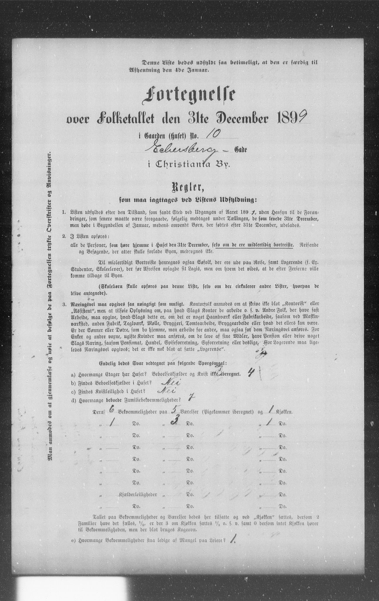 OBA, Municipal Census 1899 for Kristiania, 1899, p. 2401