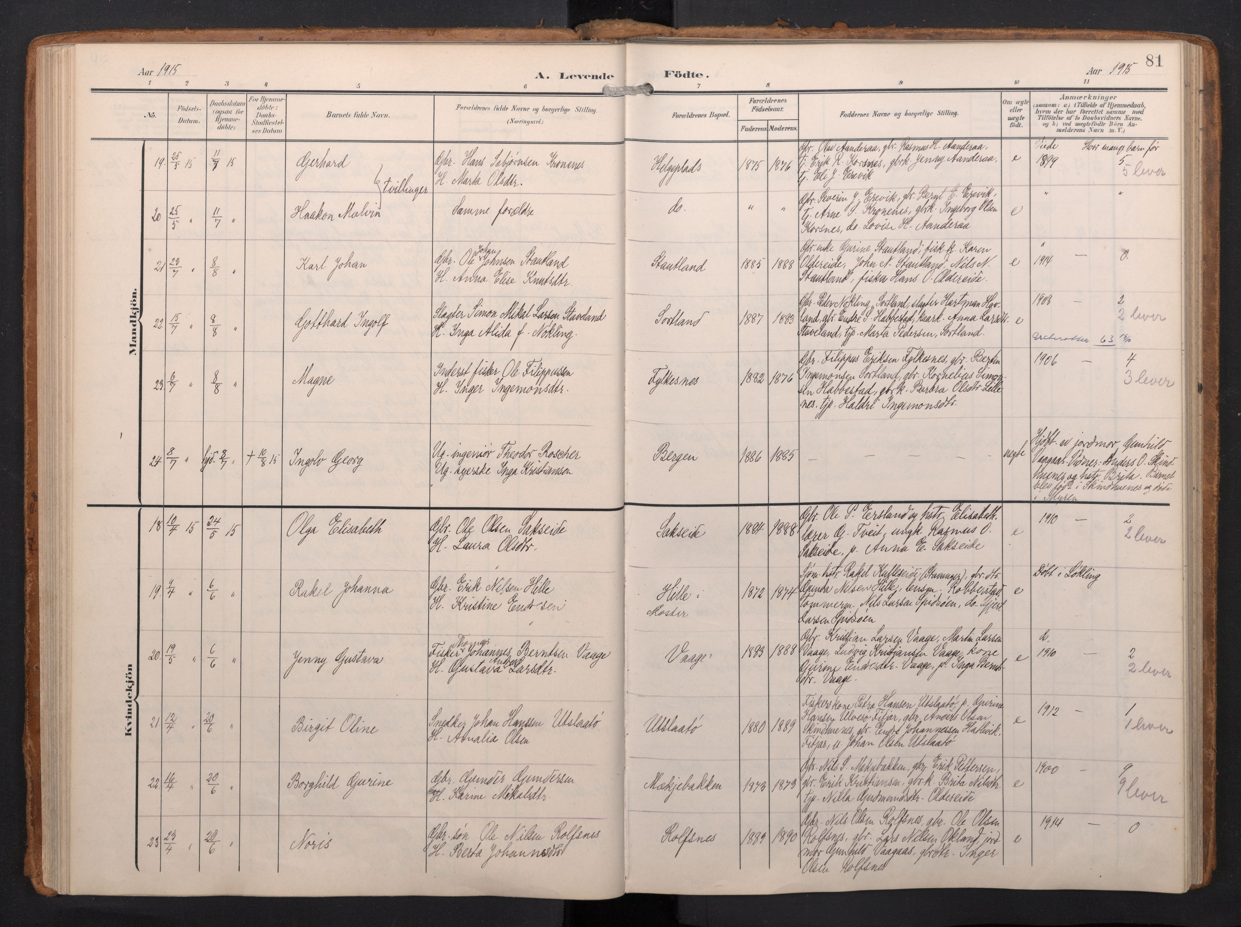 Finnås sokneprestembete, AV/SAB-A-99925/H/Ha/Haa/Haac/L0003: Parish register (official) no. C 3, 1905-1917, p. 81