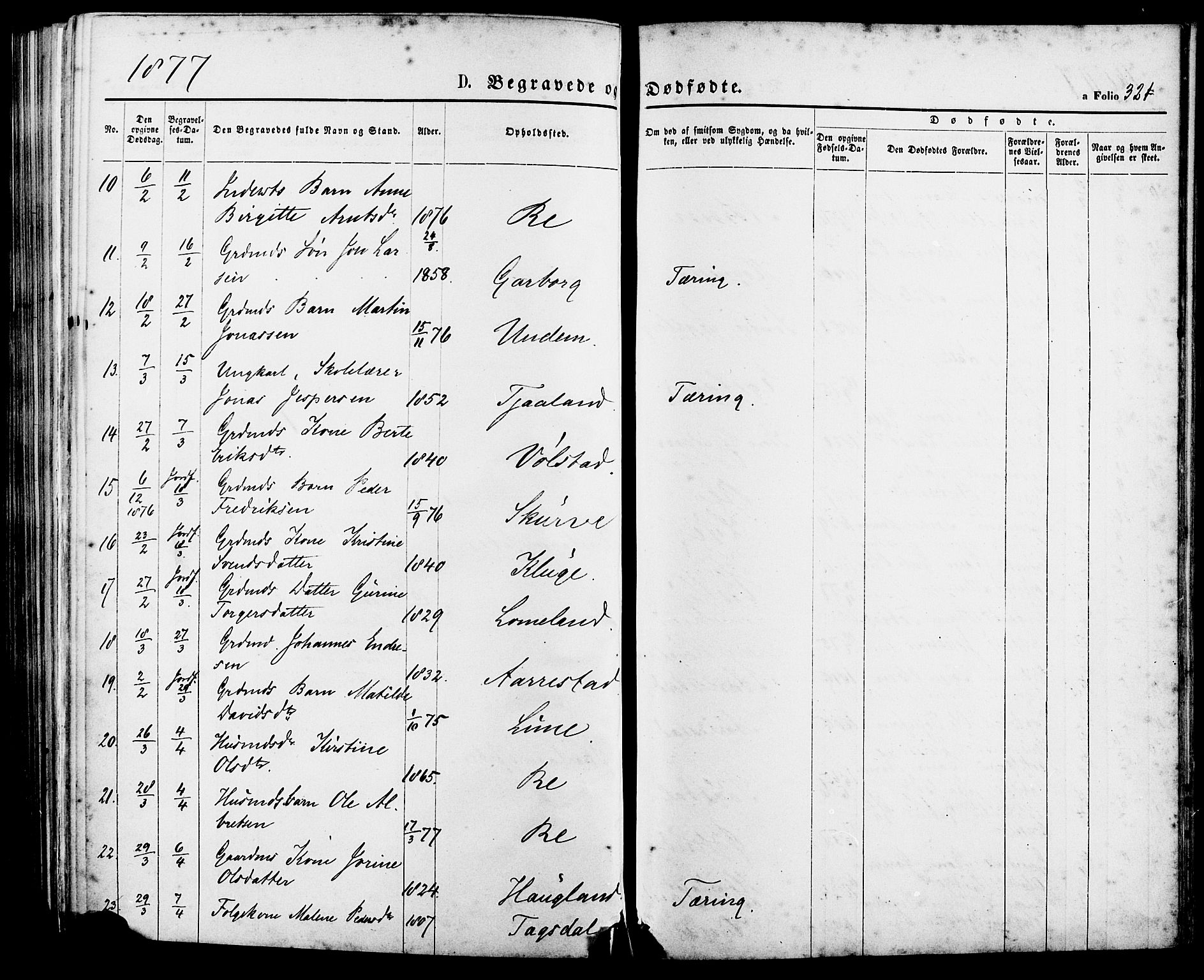 Lye sokneprestkontor, AV/SAST-A-101794/001/30BA/L0008: Parish register (official) no. A 7, 1872-1881, p. 321