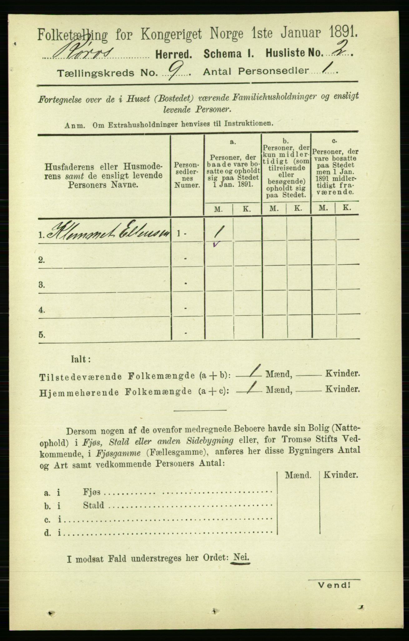 RA, 1891 census for 1640 Røros, 1891, p. 1790