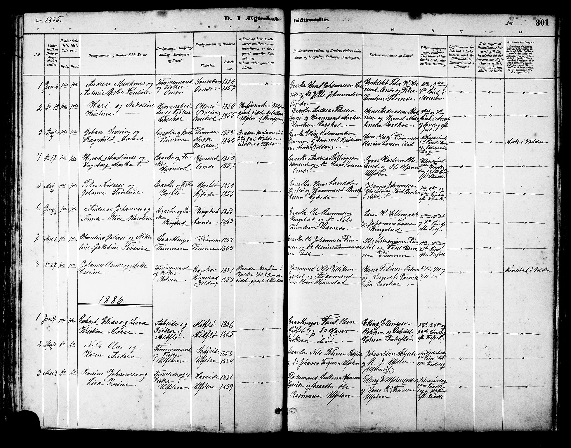 Ministerialprotokoller, klokkerbøker og fødselsregistre - Møre og Romsdal, AV/SAT-A-1454/509/L0112: Parish register (copy) no. 509C02, 1883-1922, p. 301