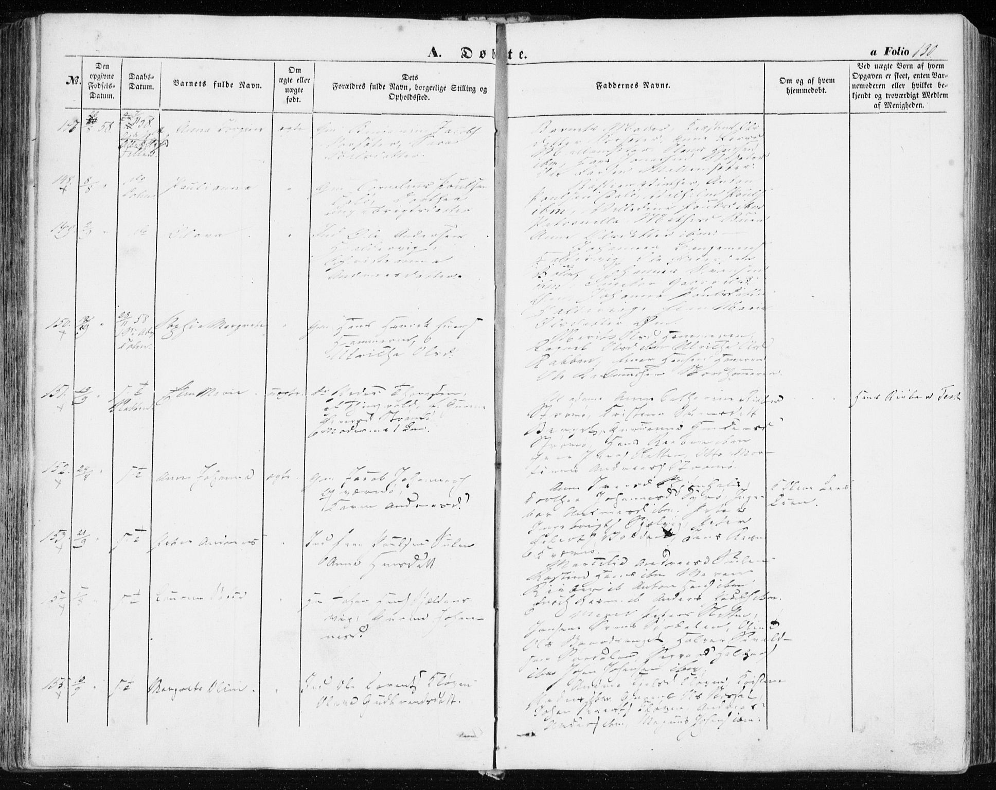 Ministerialprotokoller, klokkerbøker og fødselsregistre - Sør-Trøndelag, AV/SAT-A-1456/634/L0530: Parish register (official) no. 634A06, 1852-1860, p. 130