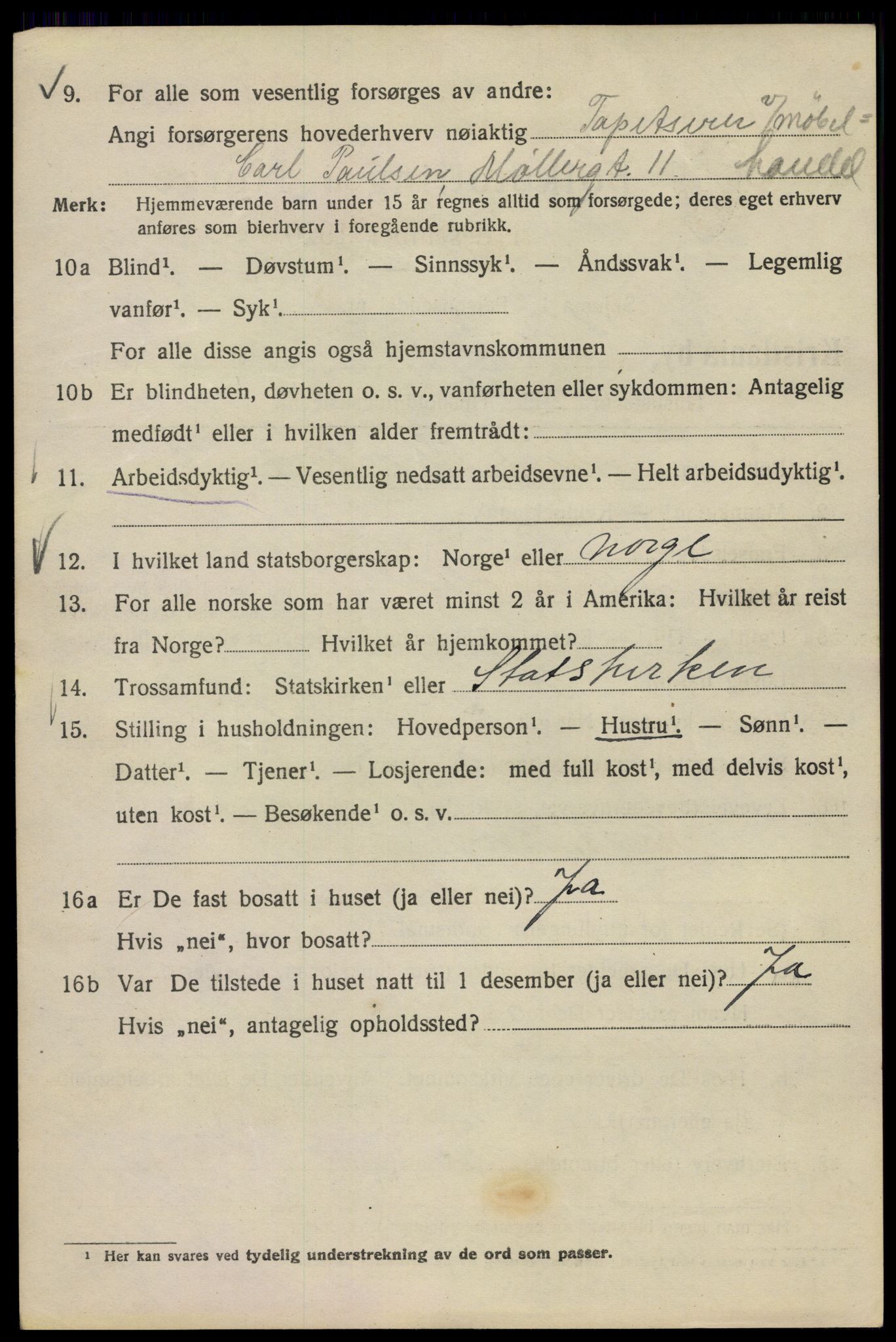 SAO, 1920 census for Kristiania, 1920, p. 418418