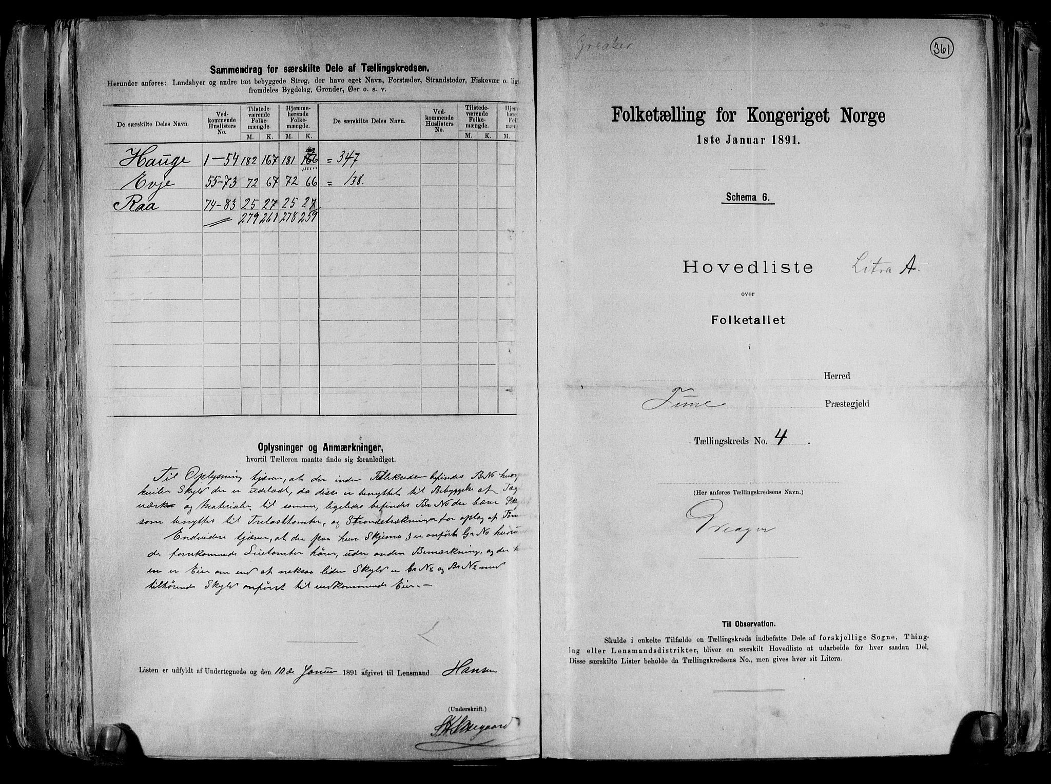 RA, 1891 census for 0130 Tune, 1891, p. 19