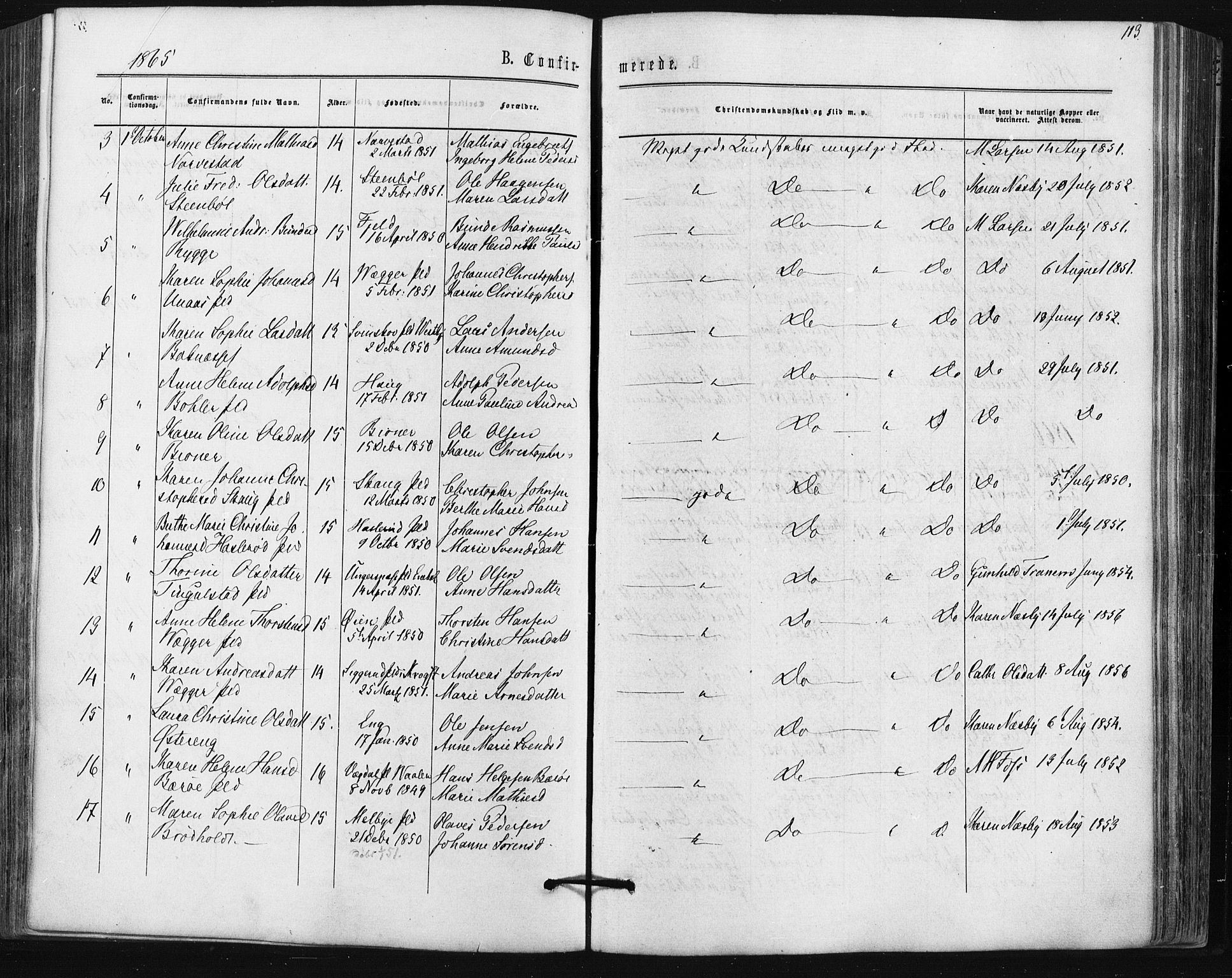 Hobøl prestekontor Kirkebøker, SAO/A-2002/F/Fa/L0004: Parish register (official) no. I 4, 1865-1877, p. 113