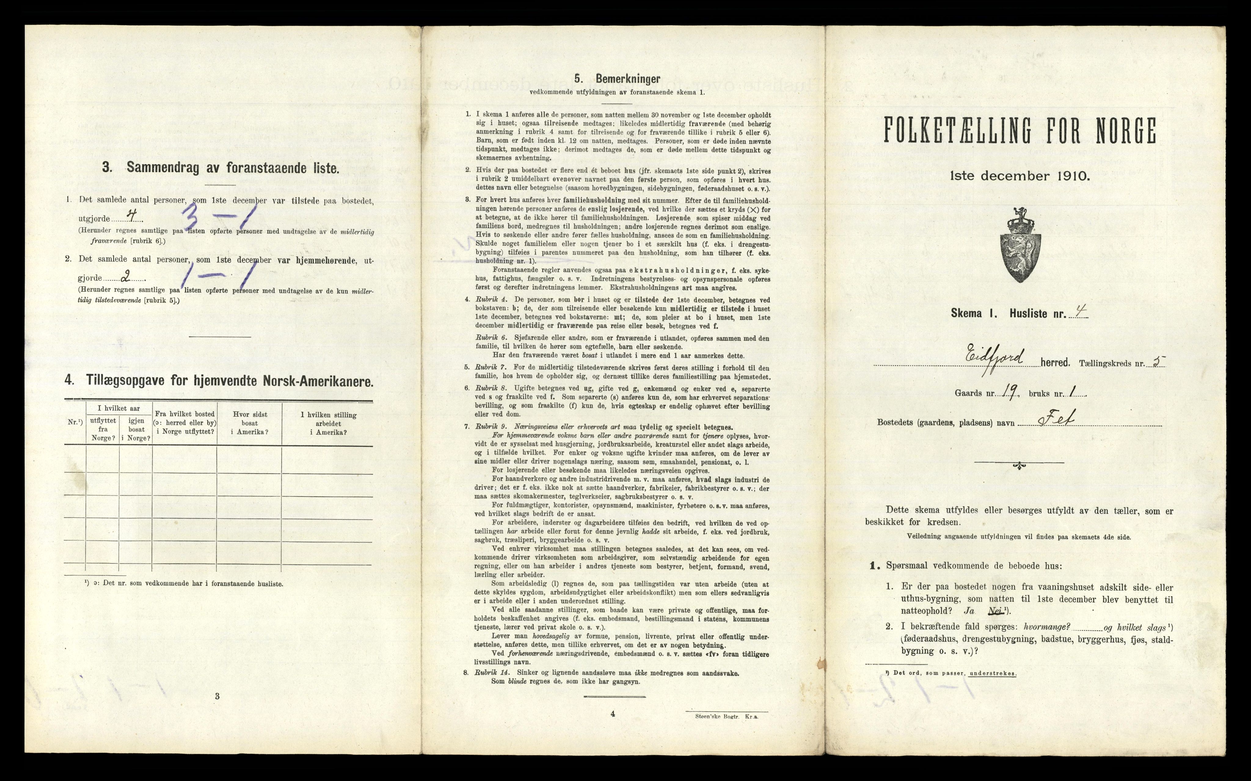 RA, 1910 census for Eidfjord, 1910, p. 433