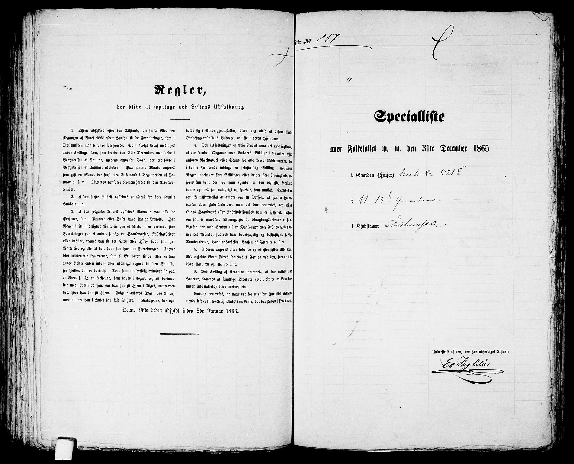 RA, 1865 census for Kristiansand, 1865, p. 1752