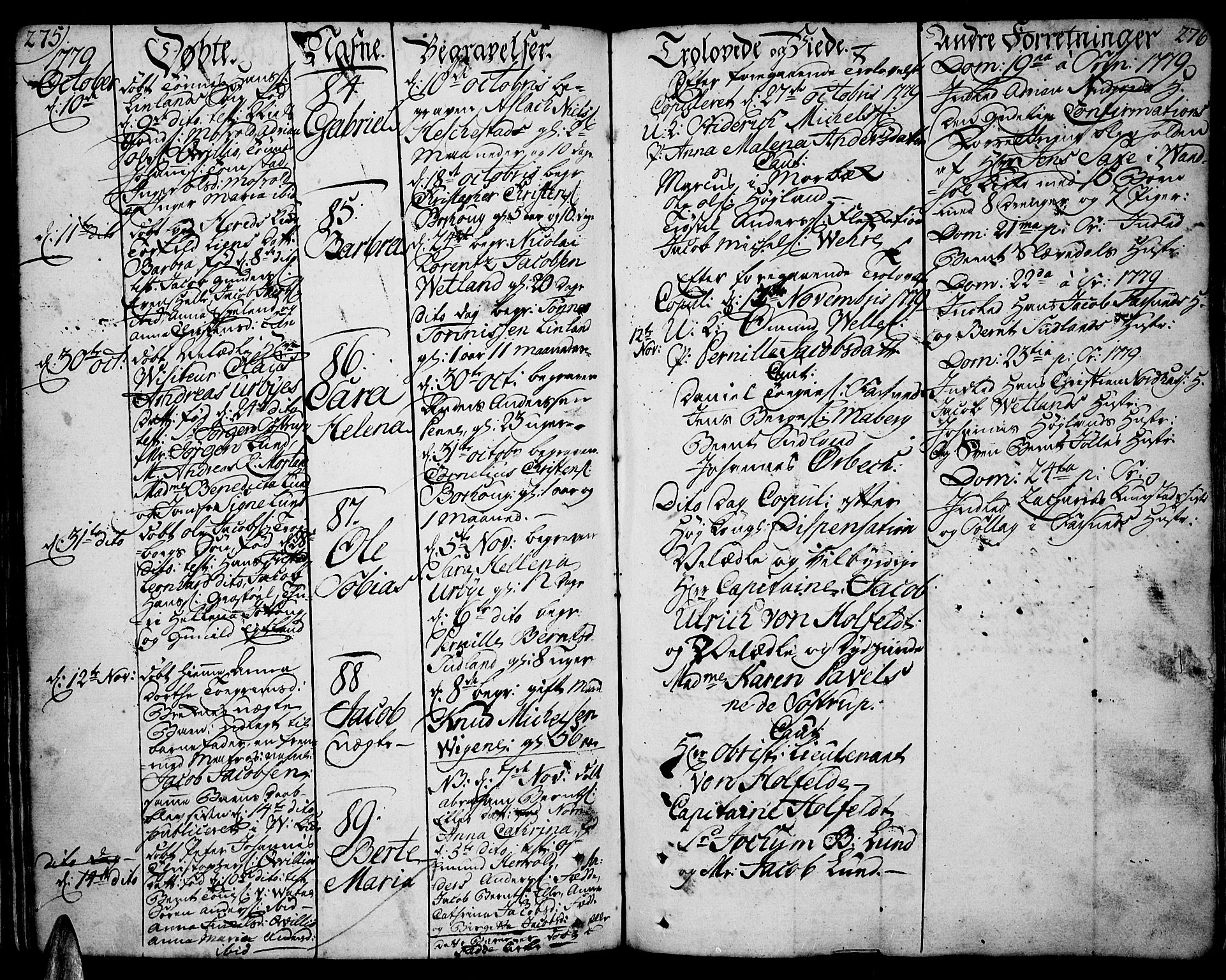 Lista sokneprestkontor, AV/SAK-1111-0027/F/Fa/L0004: Parish register (official) no. A 4, 1768-1794, p. 275-276