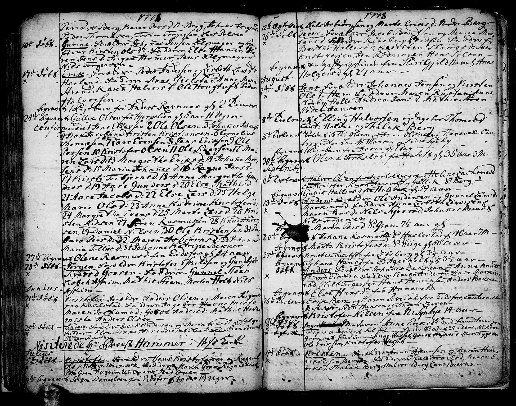 Hof kirkebøker, AV/SAKO-A-64/F/Fa/L0002: Parish register (official) no. I 2, 1746-1781, p. 196-197