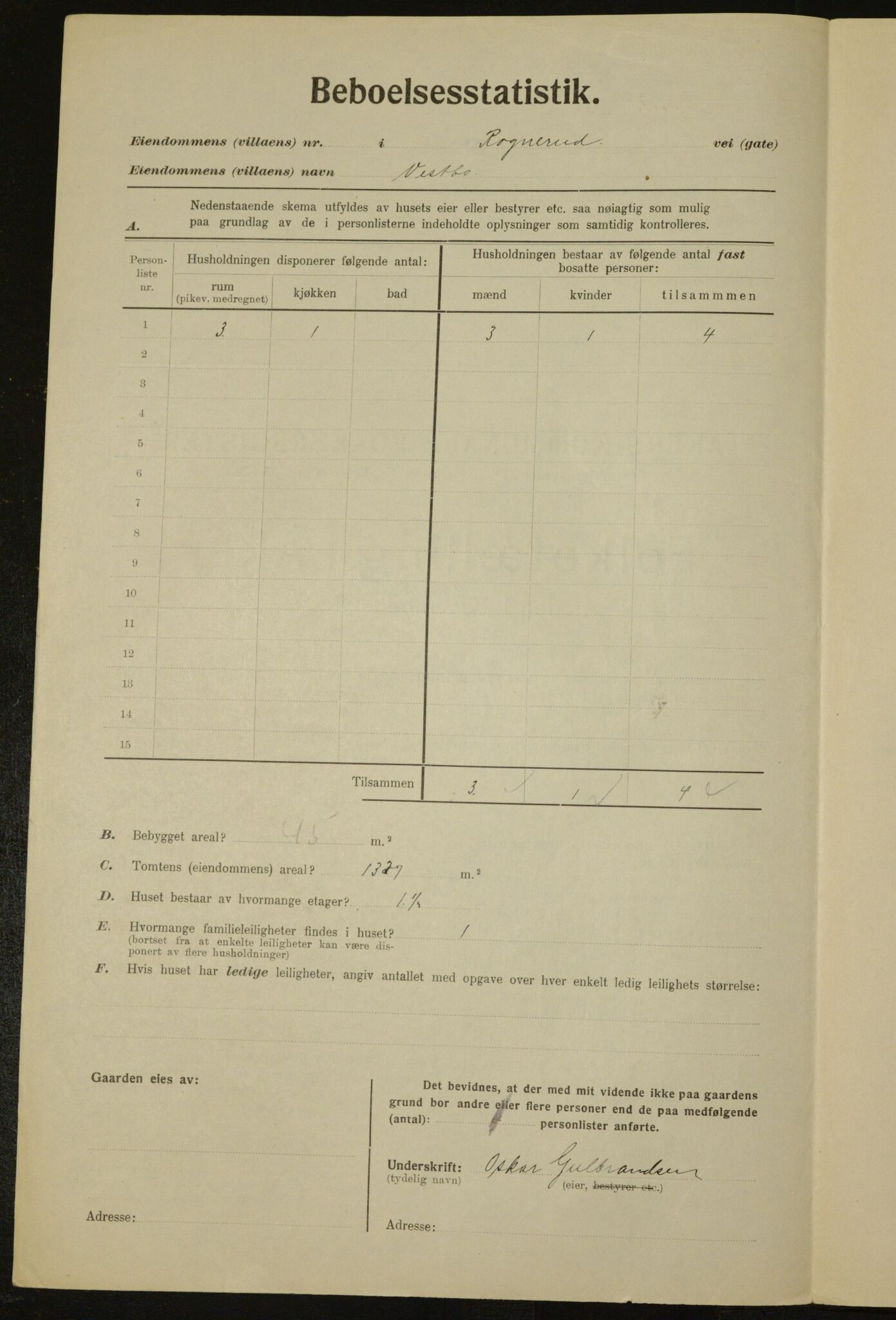 , Municipal Census 1923 for Aker, 1923, p. 29919