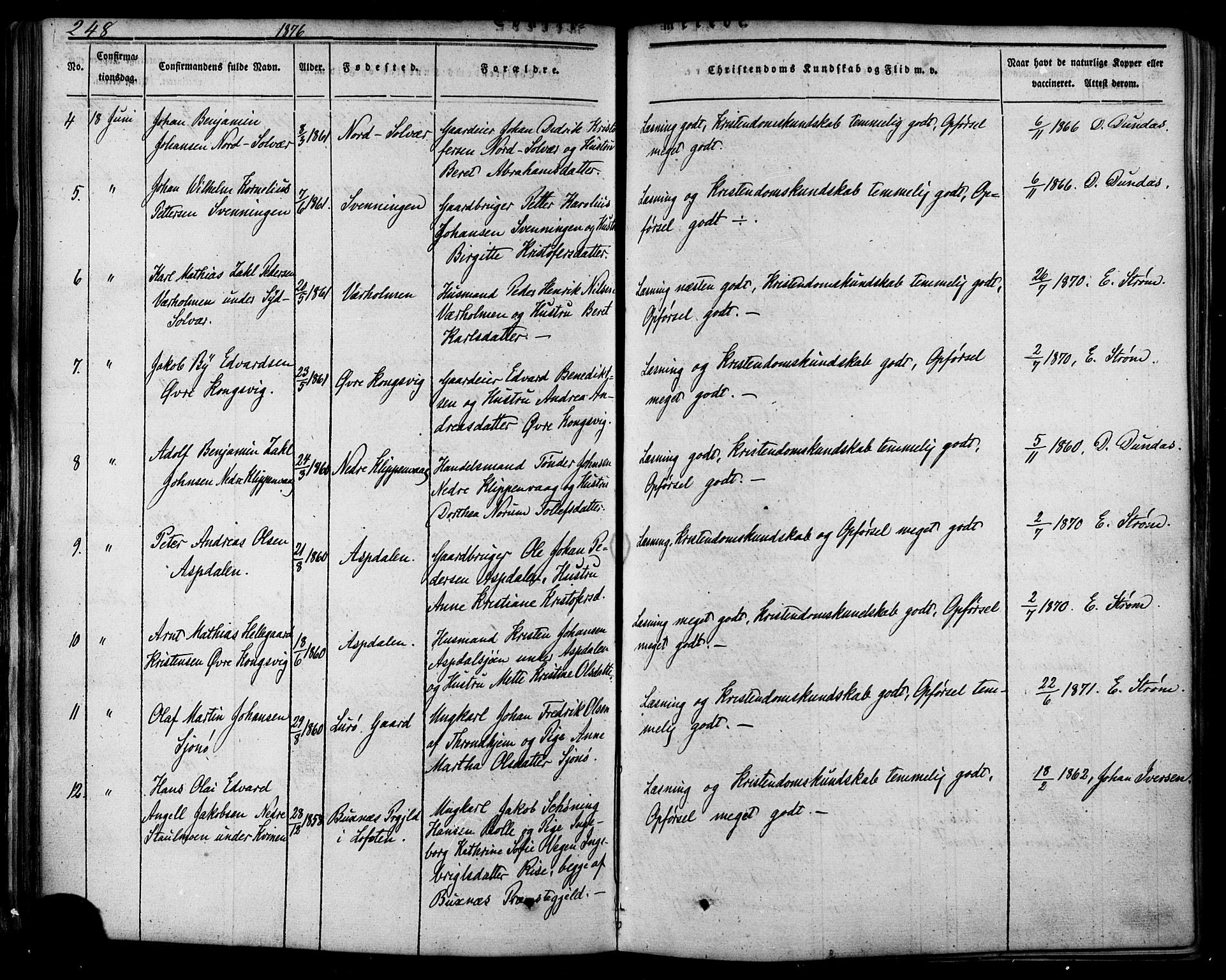 Ministerialprotokoller, klokkerbøker og fødselsregistre - Nordland, AV/SAT-A-1459/839/L0567: Parish register (official) no. 839A04, 1863-1879, p. 248