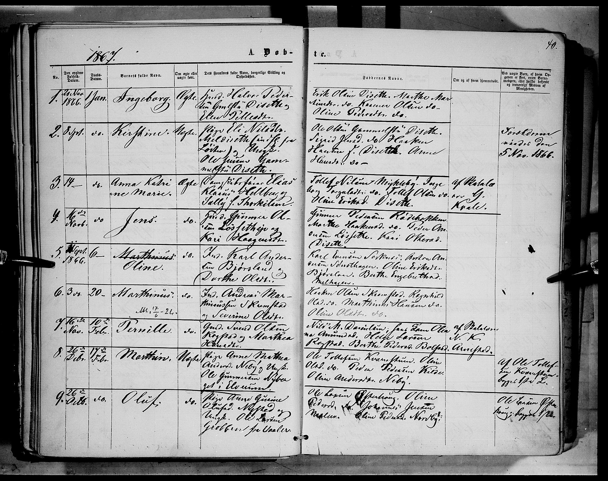 Åmot prestekontor, Hedmark, SAH/PREST-056/H/Ha/Haa/L0008: Parish register (official) no. 8, 1862-1875, p. 40