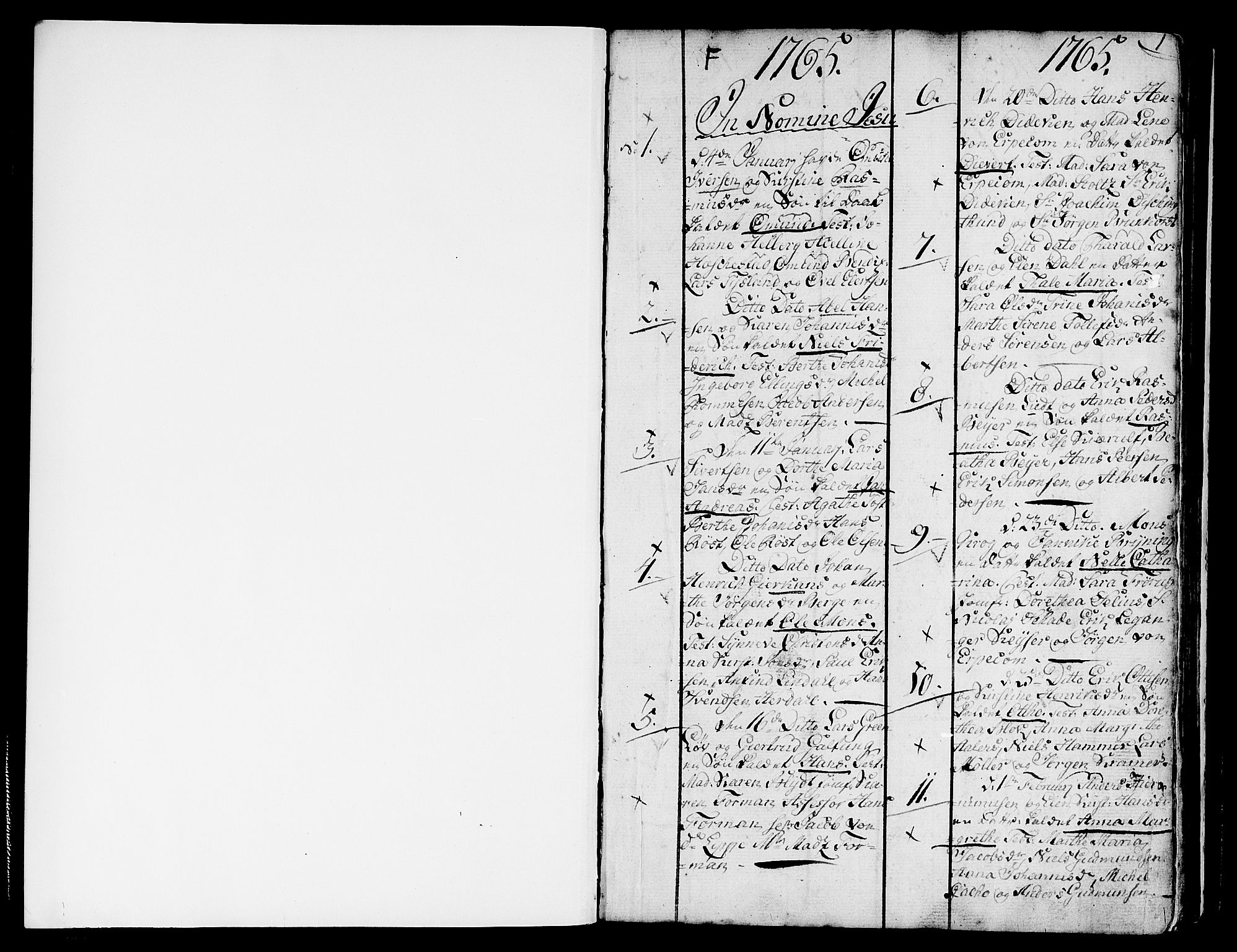 Nykirken Sokneprestembete, AV/SAB-A-77101/H/Haa/L0004: Parish register (official) no. A 4, 1765-1775, p. 0-1