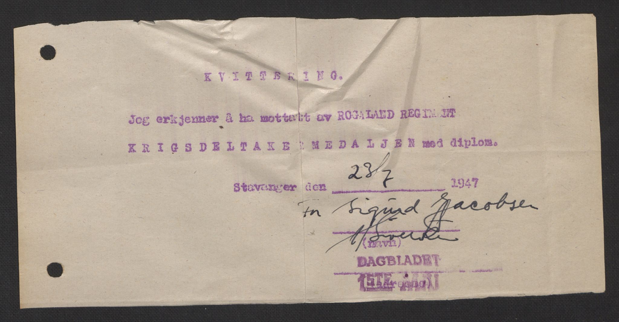 Forsvaret, Rogaland infanteriregiment nr. 8, RA/RAFA-3374/D/Dc/L0003: Saksarkiv nr. 532, 1946, p. 183