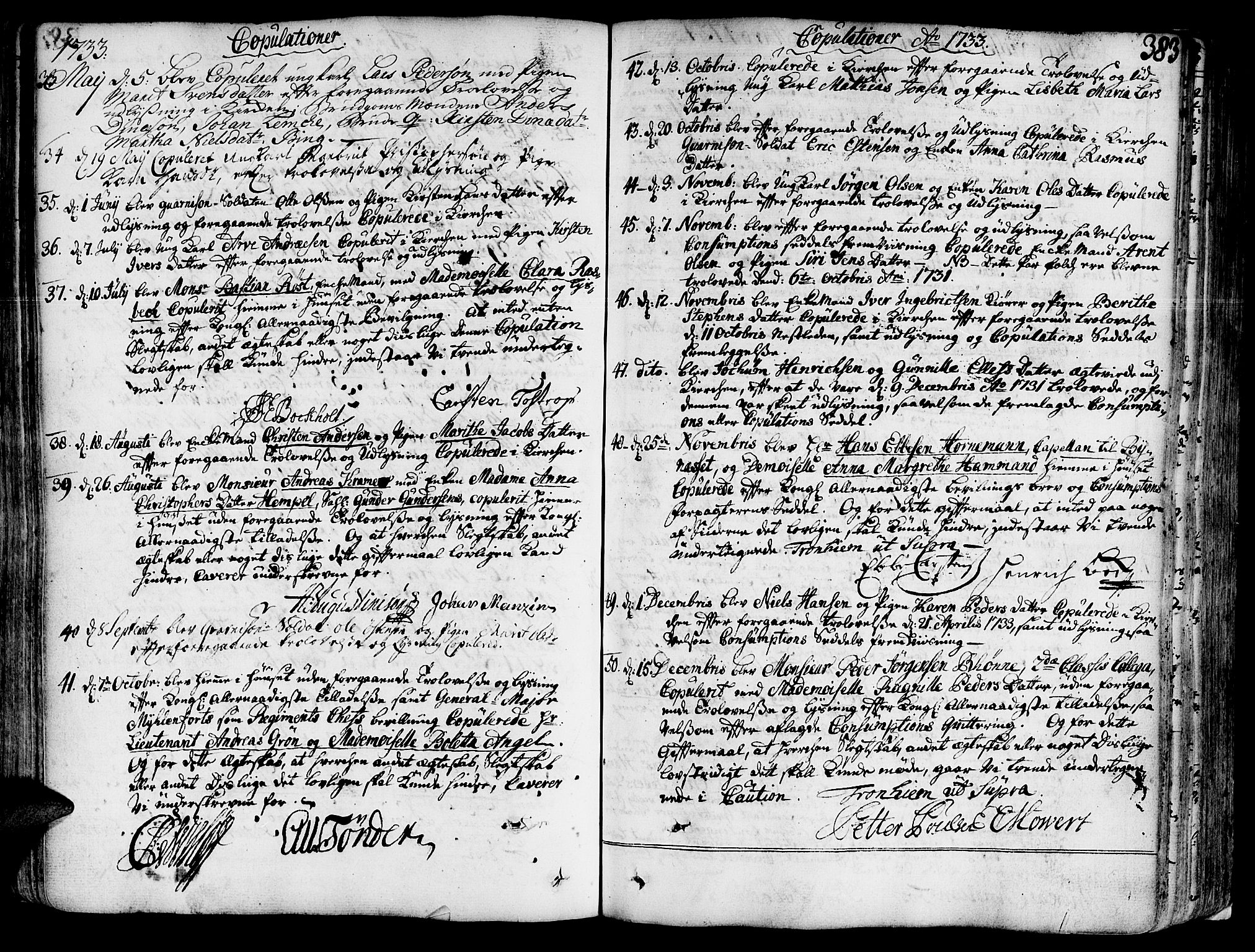 Ministerialprotokoller, klokkerbøker og fødselsregistre - Sør-Trøndelag, SAT/A-1456/602/L0103: Parish register (official) no. 602A01, 1732-1774, p. 383