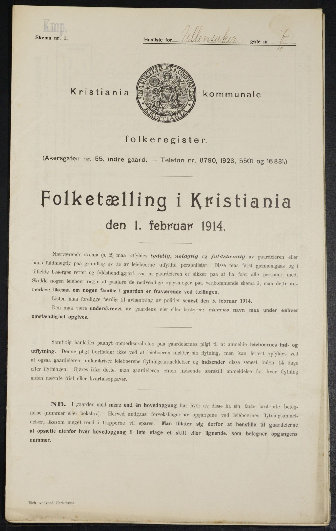 OBA, Municipal Census 1914 for Kristiania, 1914, p. 119827
