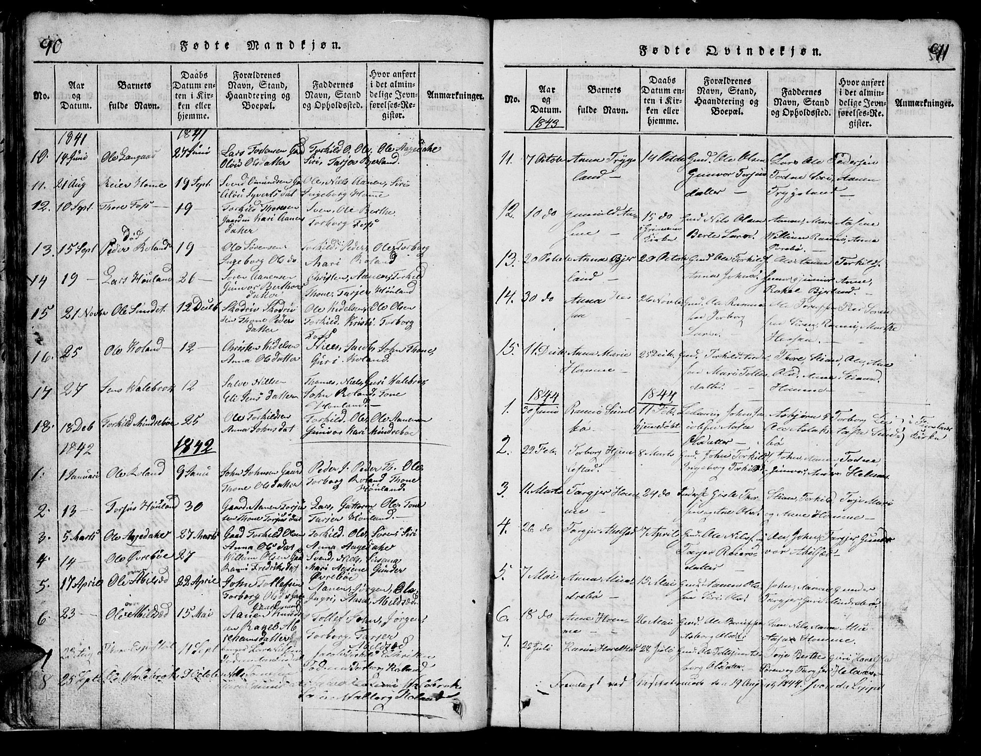 Bjelland sokneprestkontor, SAK/1111-0005/F/Fb/Fba/L0003: Parish register (copy) no. B 3, 1816-1870, p. 90-91