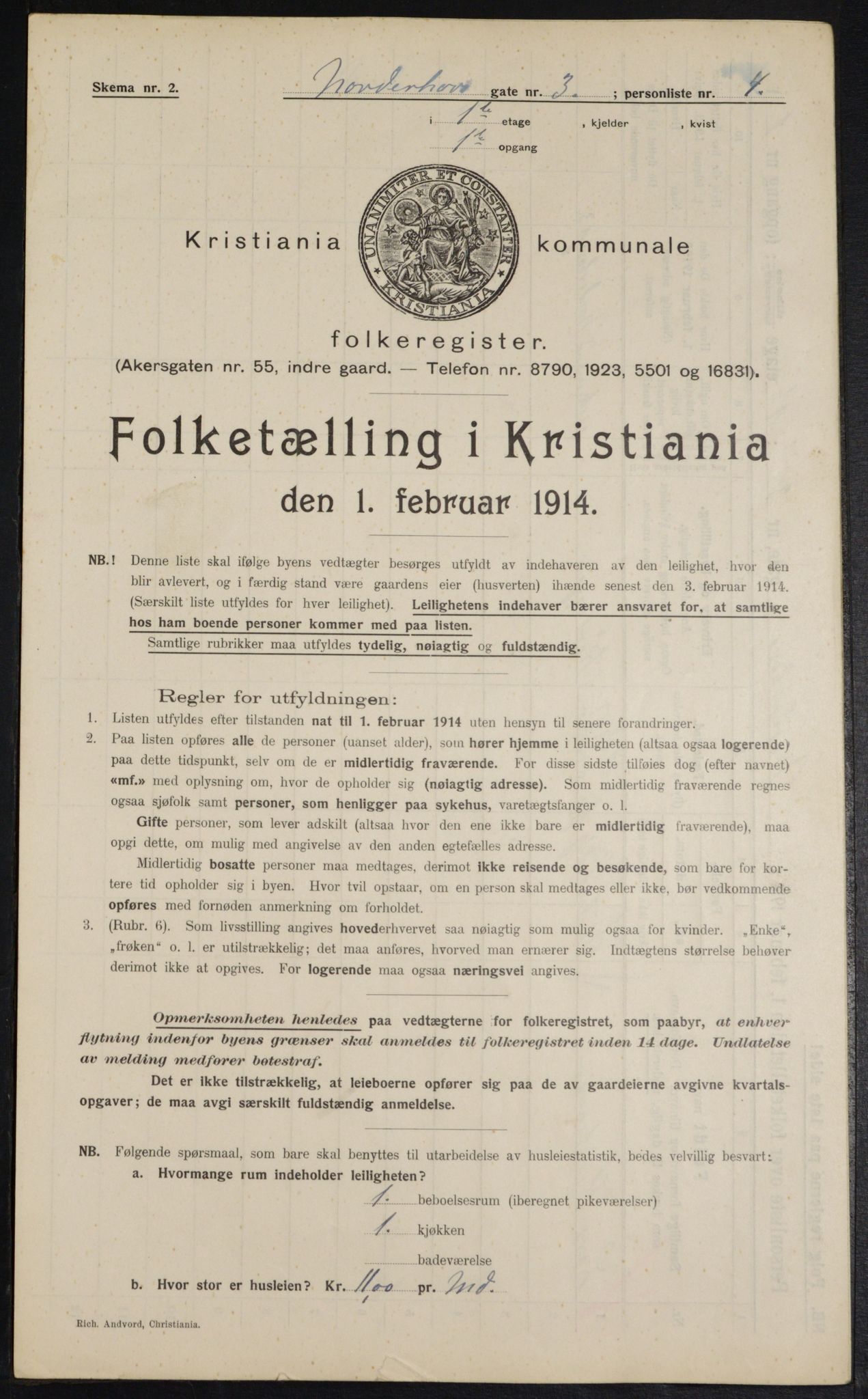 OBA, Municipal Census 1914 for Kristiania, 1914, p. 72431