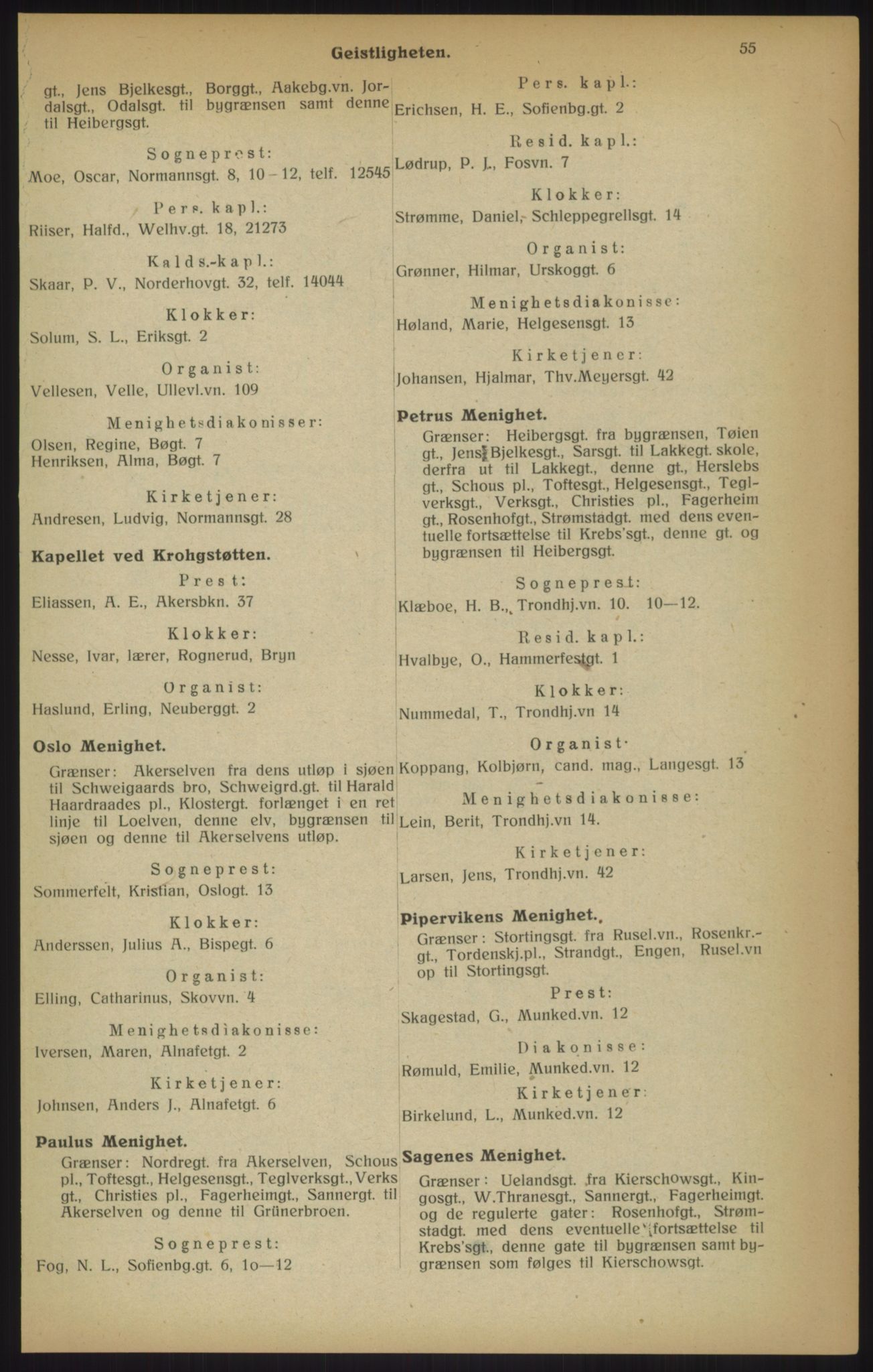 Kristiania/Oslo adressebok, PUBL/-, 1915, p. 55