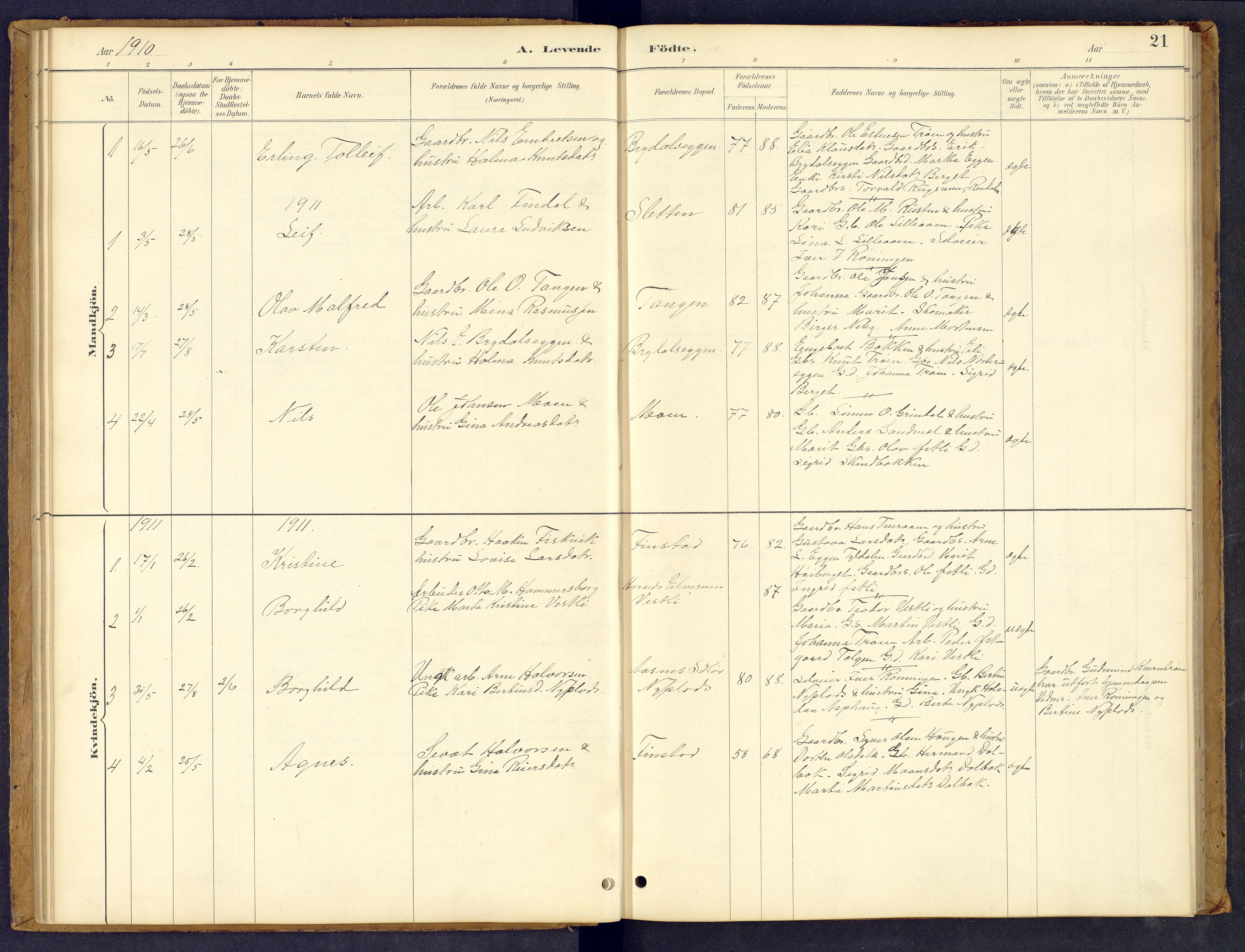 Tynset prestekontor, SAH/PREST-058/H/Ha/Hab/L0008: Parish register (copy) no. 8, 1884-1916, p. 21
