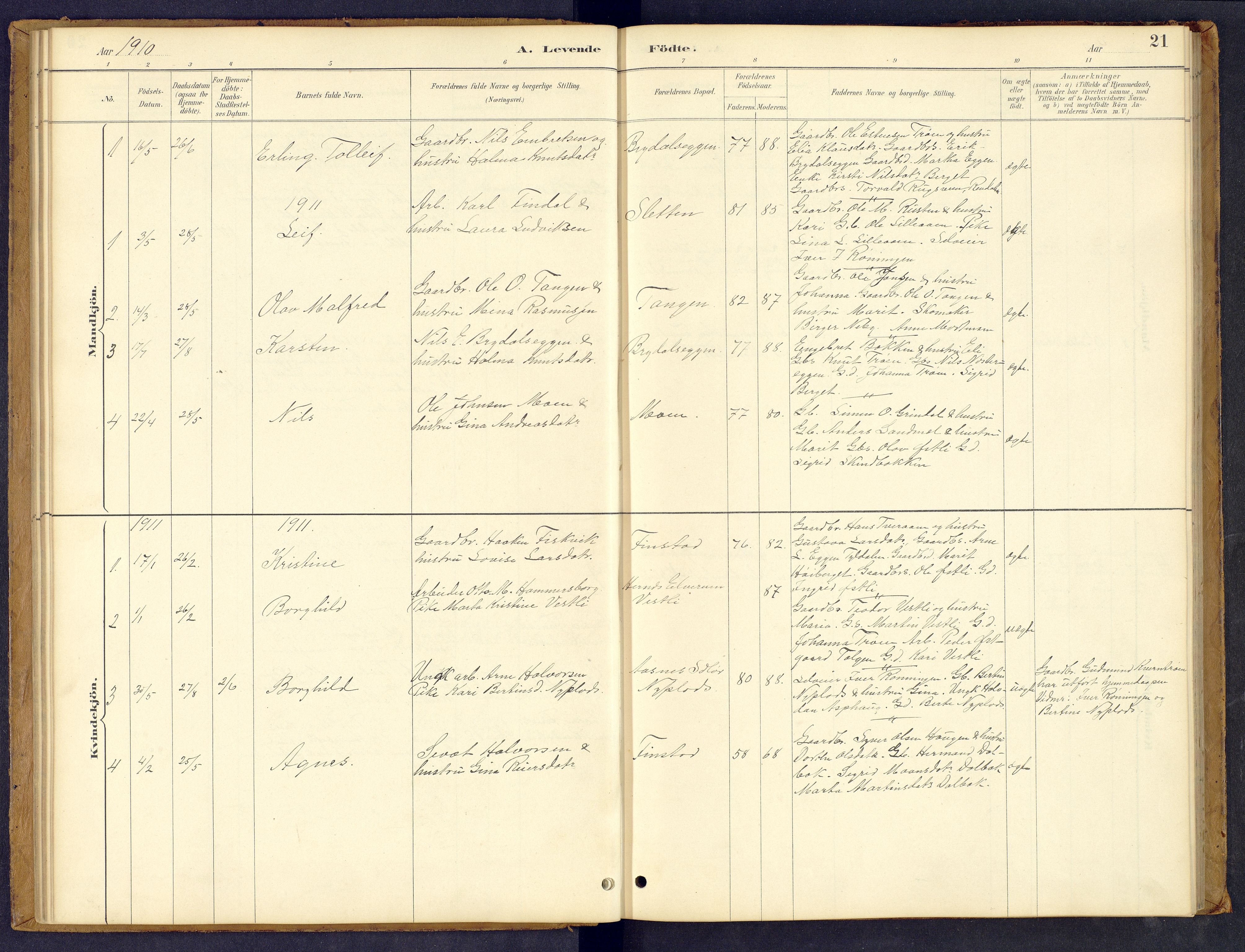 Tynset prestekontor, AV/SAH-PREST-058/H/Ha/Hab/L0008: Parish register (copy) no. 8, 1884-1916, p. 21