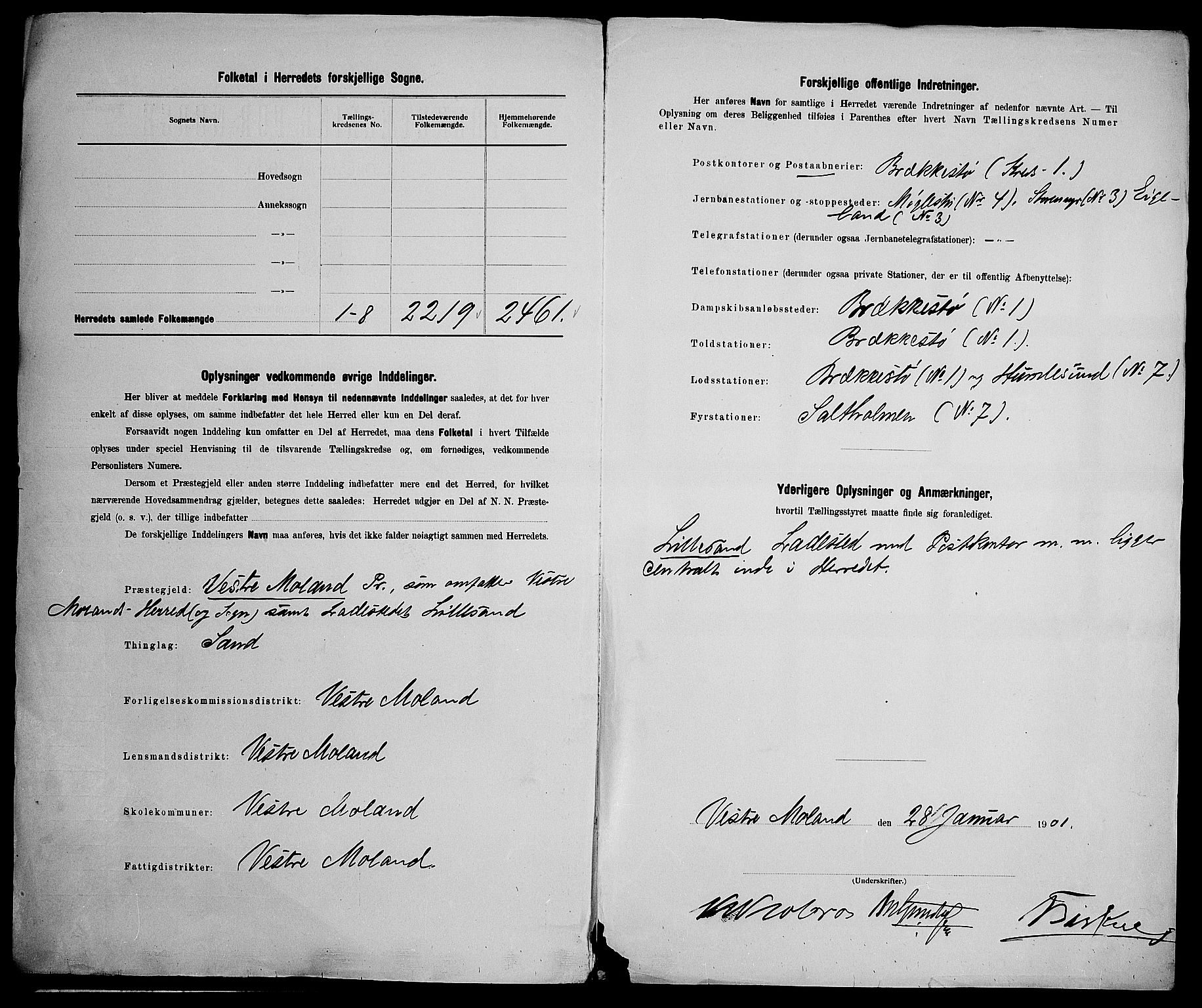 SAK, 1900 census for Vestre Moland, 1900, p. 4