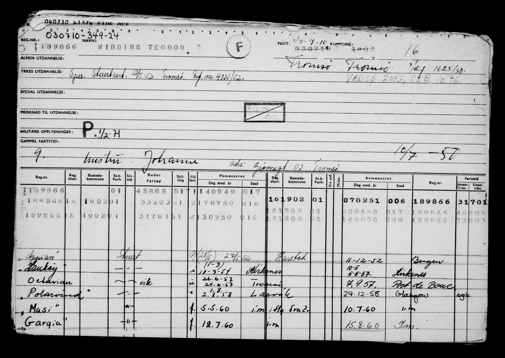 Direktoratet for sjømenn, RA/S-3545/G/Gb/L0090: Hovedkort, 1910, p. 532