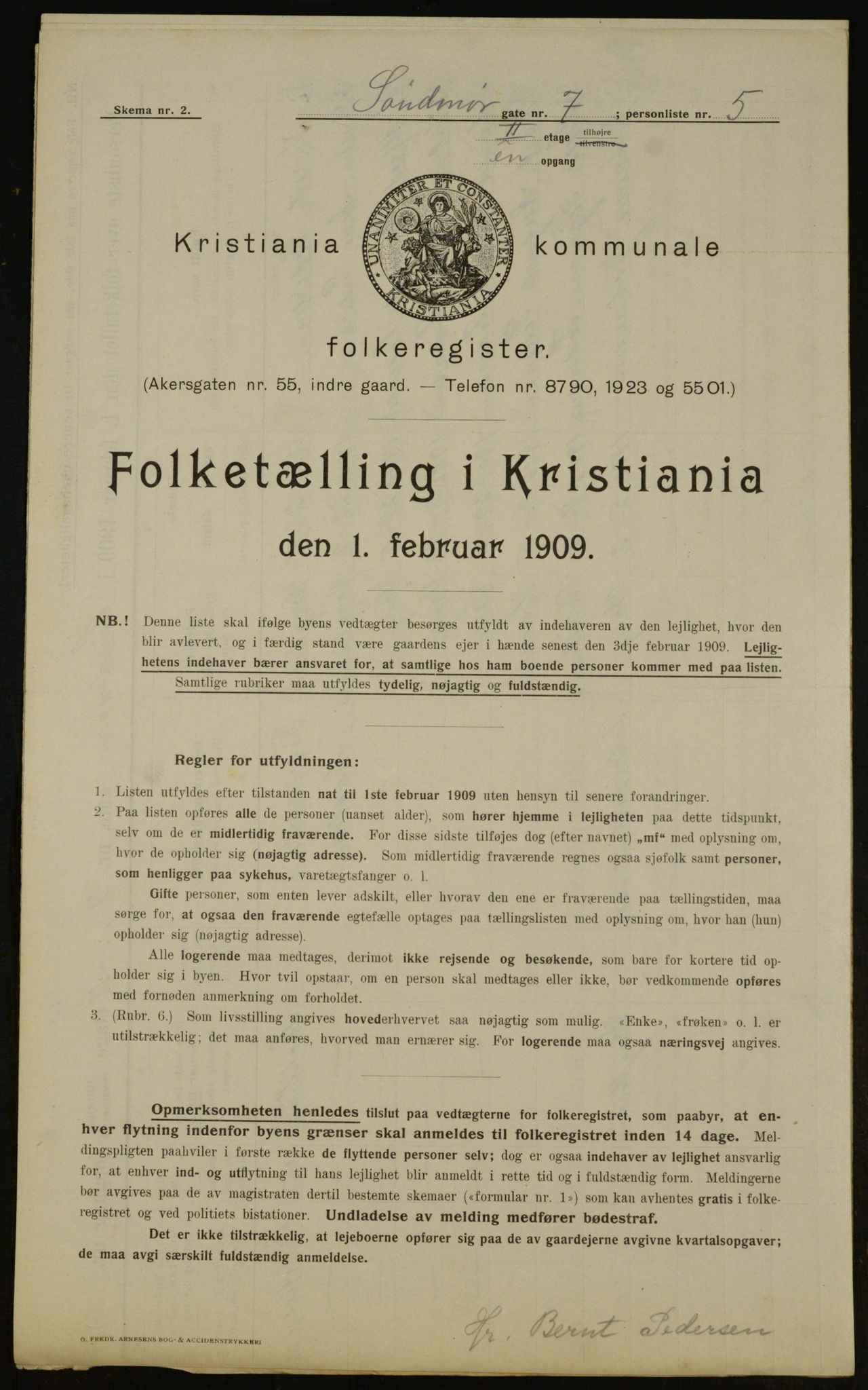 OBA, Municipal Census 1909 for Kristiania, 1909, p. 94753