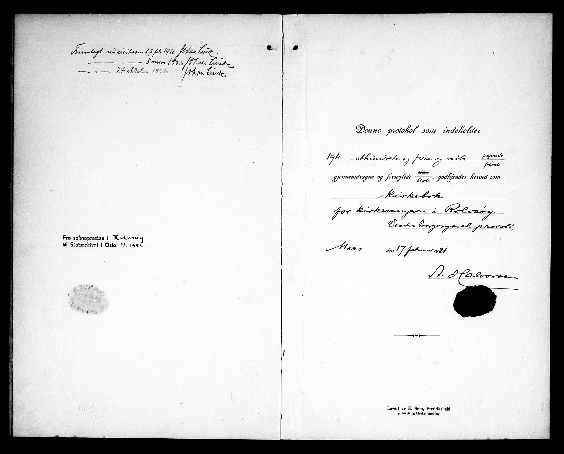 Rolvsøy prestekontor Kirkebøker, AV/SAO-A-2004/G/Ga/L0002: Parish register (copy) no. 2, 1920-1935