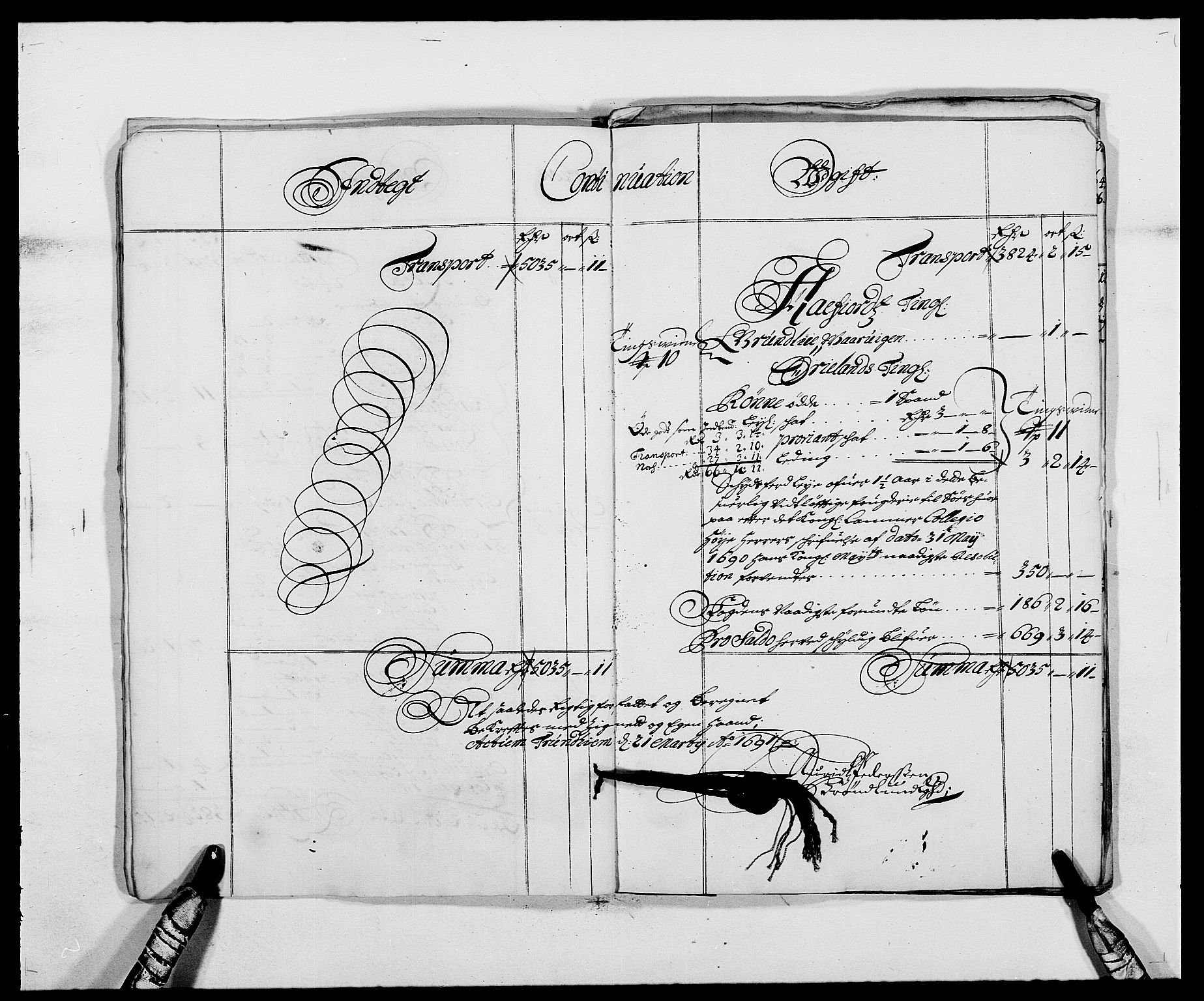 Rentekammeret inntil 1814, Reviderte regnskaper, Fogderegnskap, AV/RA-EA-4092/R57/L3848: Fogderegnskap Fosen, 1690-1691, p. 9