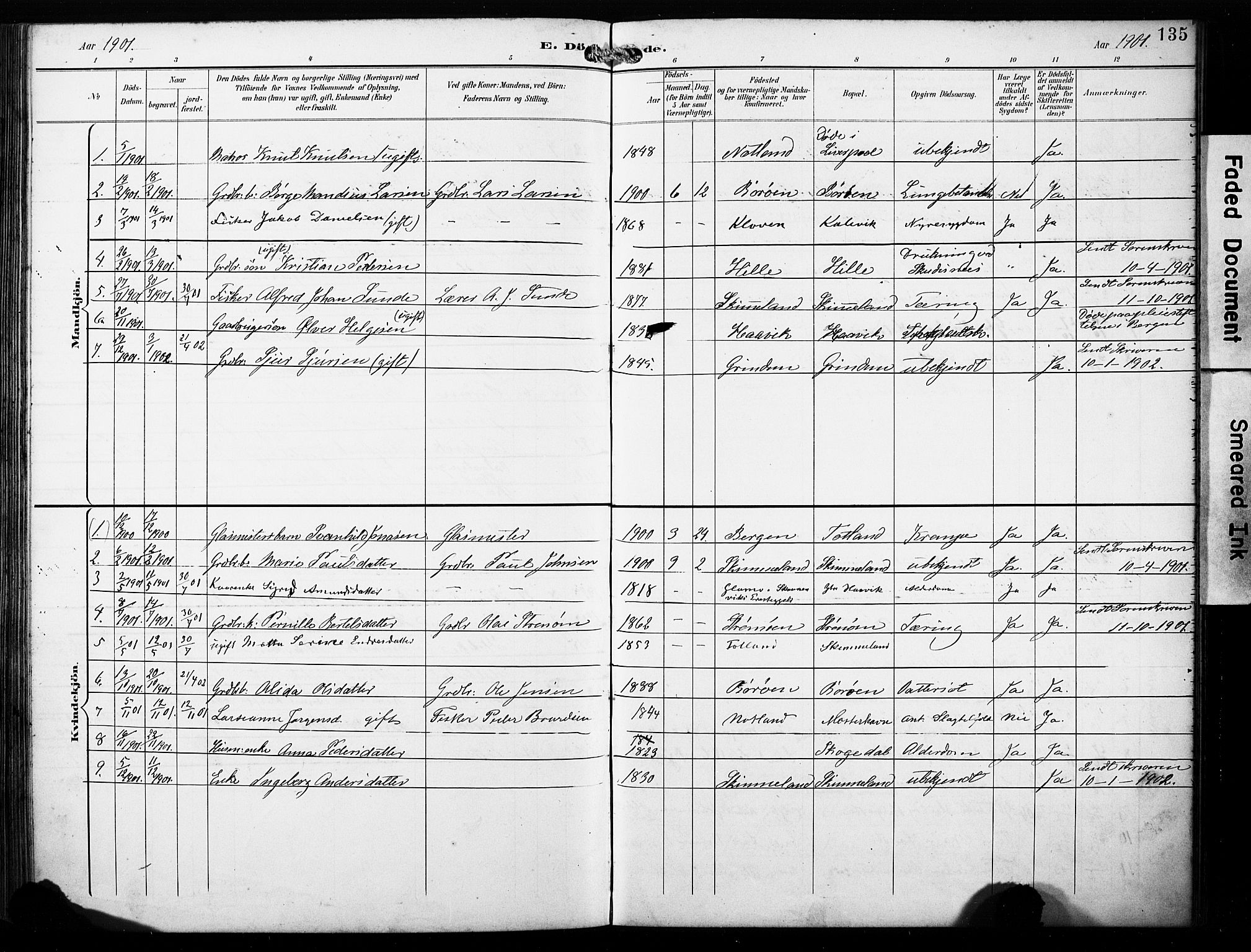 Finnås sokneprestembete, AV/SAB-A-99925/H/Ha/Haa/Haab/L0002: Parish register (official) no. B 2, 1895-1906, p. 135